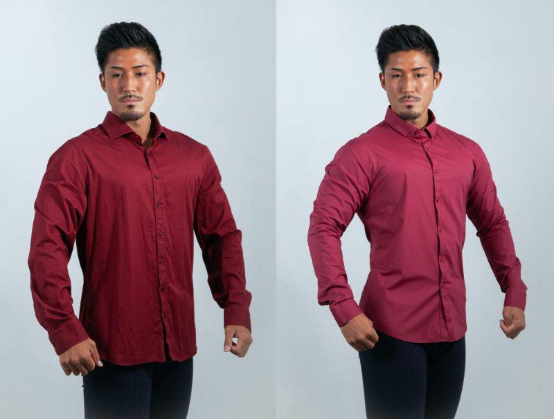 一般的なシャツとパーフェクトシルエットシャツの比較