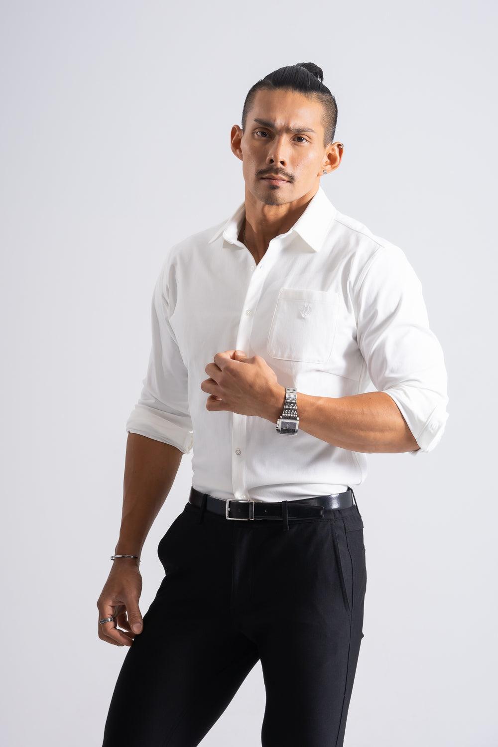 【RE-ARRIVAL】 スマートフォルム エンブレムシャツ