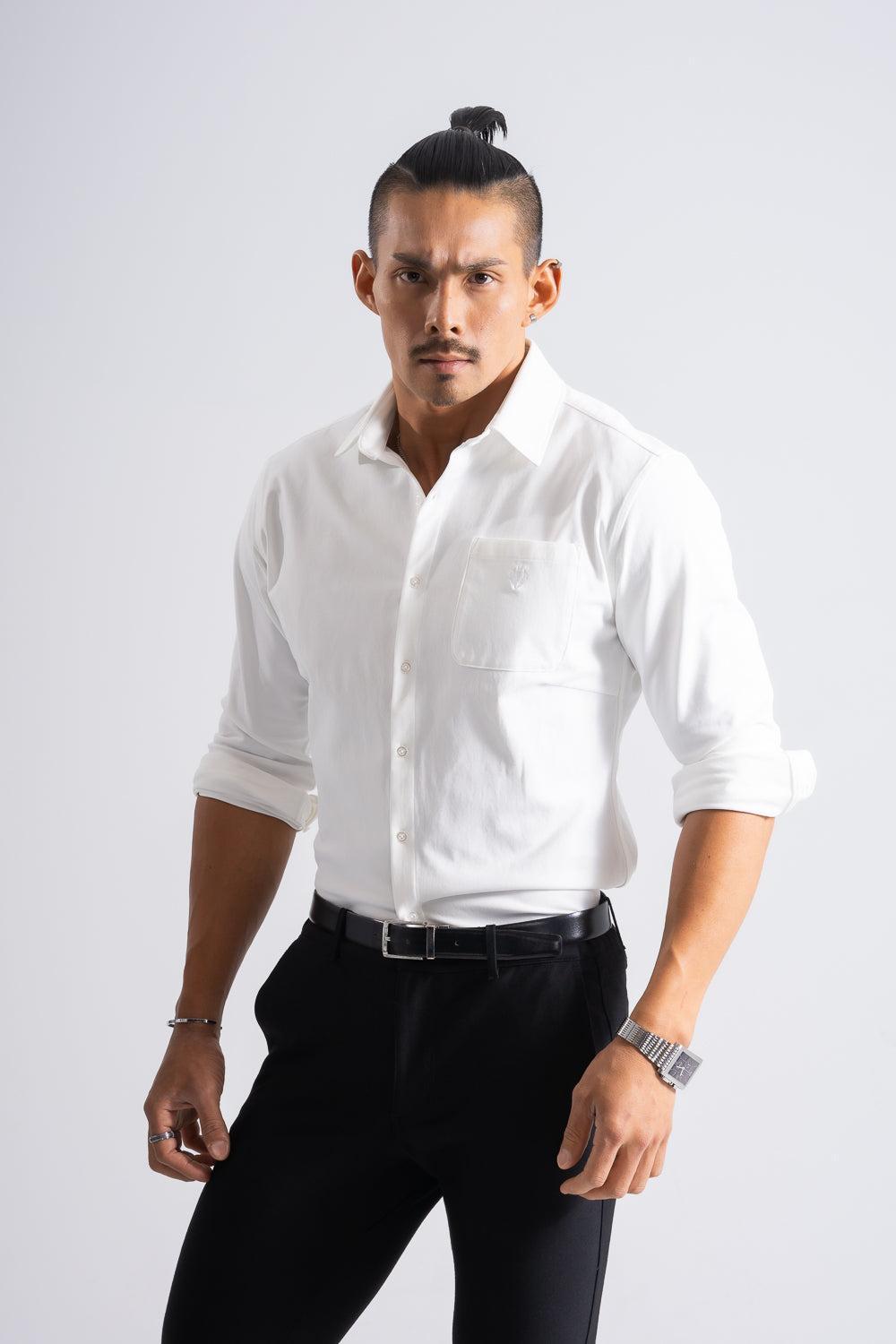 【RE-ARRIVAL】 スマートフォルム エンブレムシャツ