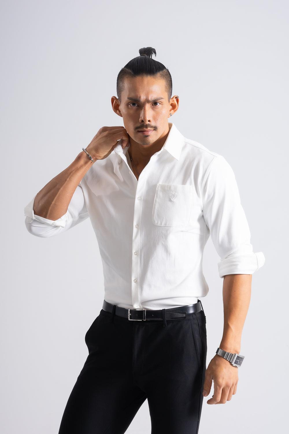 【RE-ARRIVAL】 スマートフォルム エンブレムシャツ