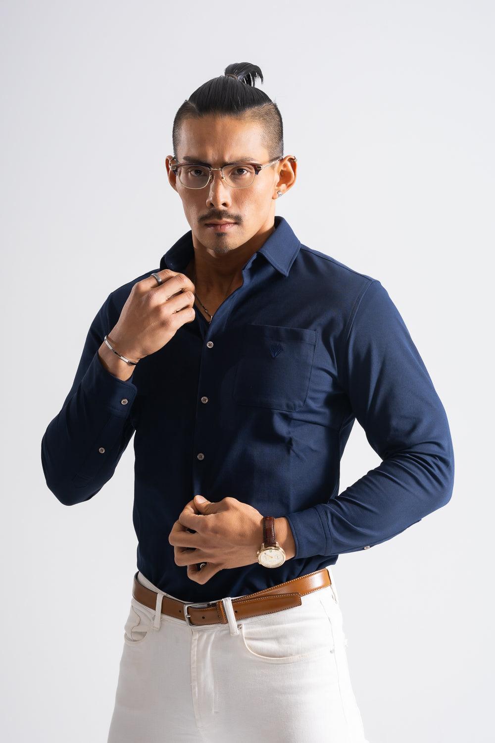 【RE-ARRIVAL】 スマートフォルム エンブレムシャツ