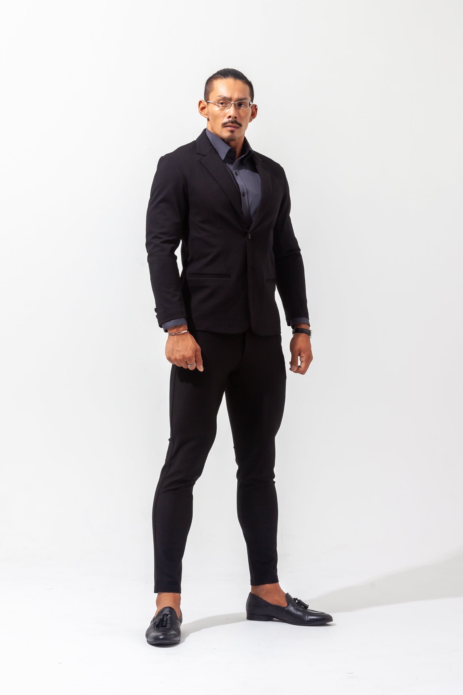 【想像以上のフィット感】 ハイパーストレッチジャケット ブラック