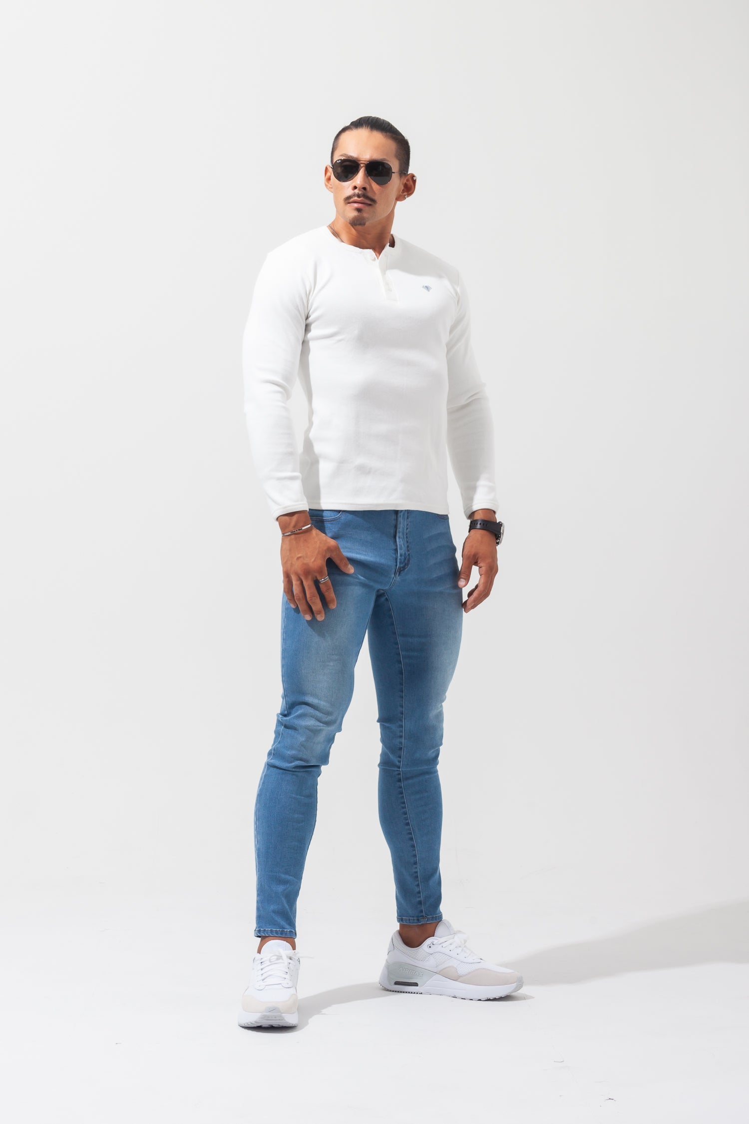 Henley Neck Long-Sleeve Tee