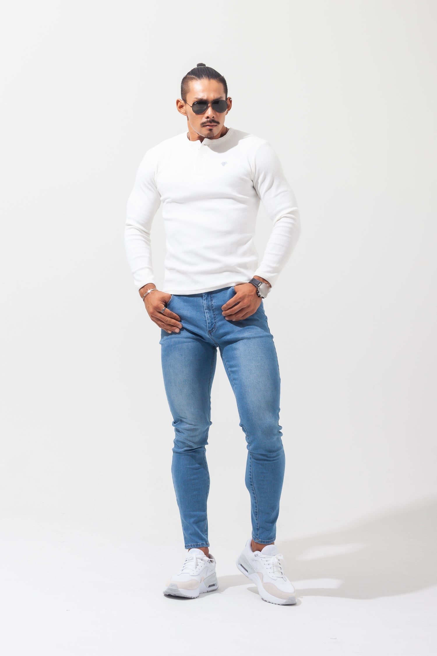 Henley Neck Long-Sleeve Tee