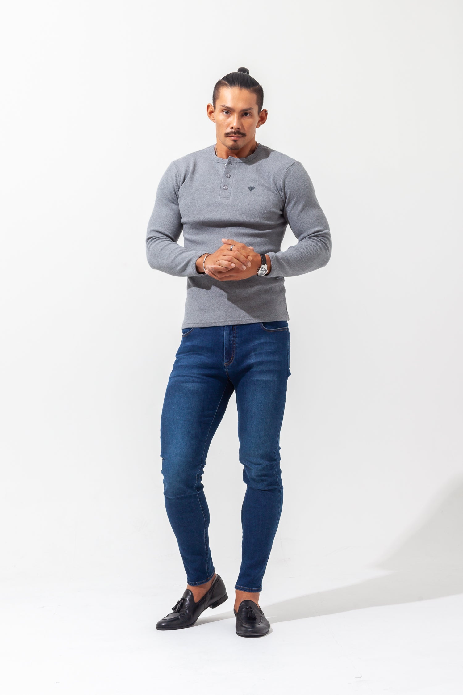 Henley Neck Long-Sleeve Tee