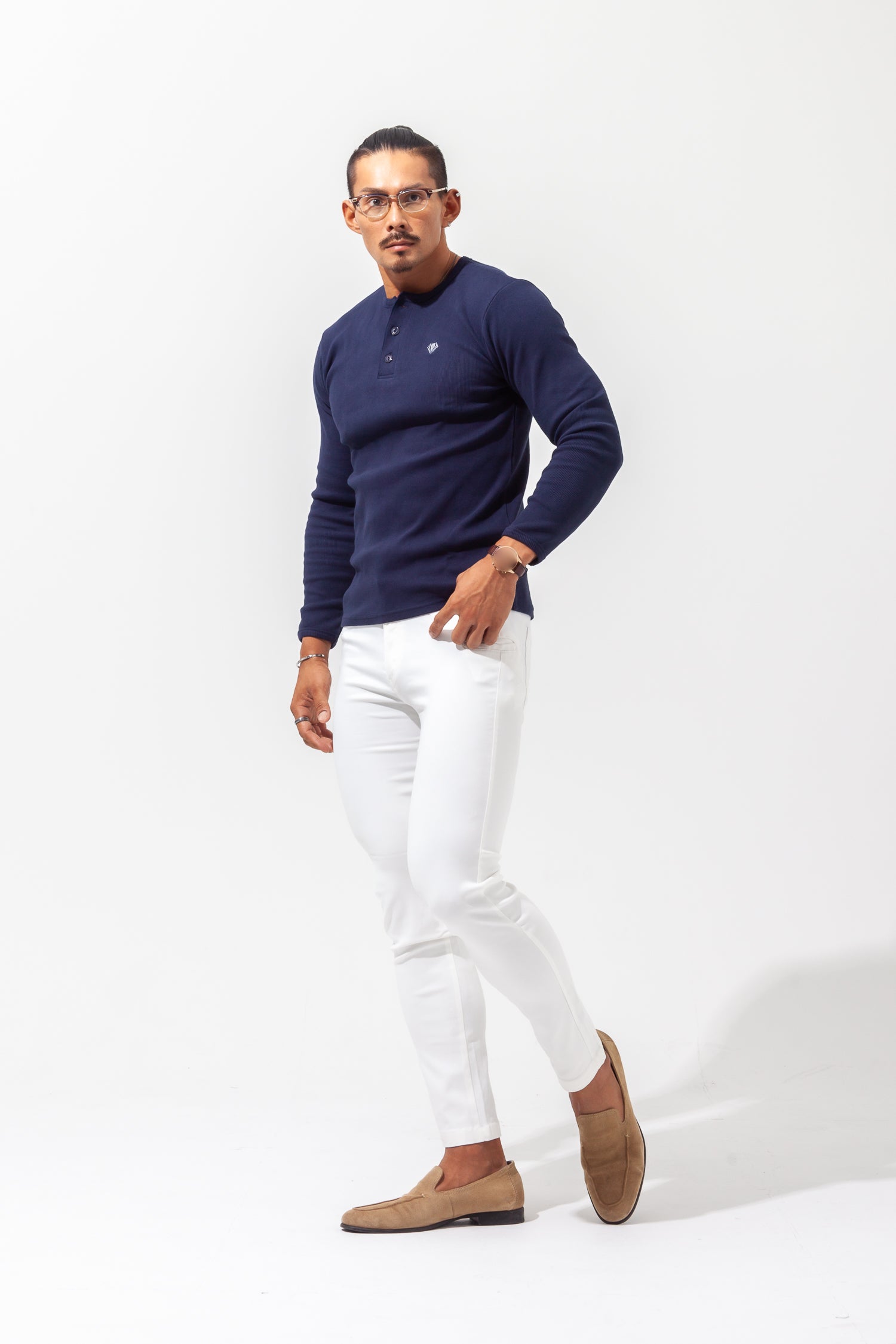 Henley Neck Long-Sleeve Tee