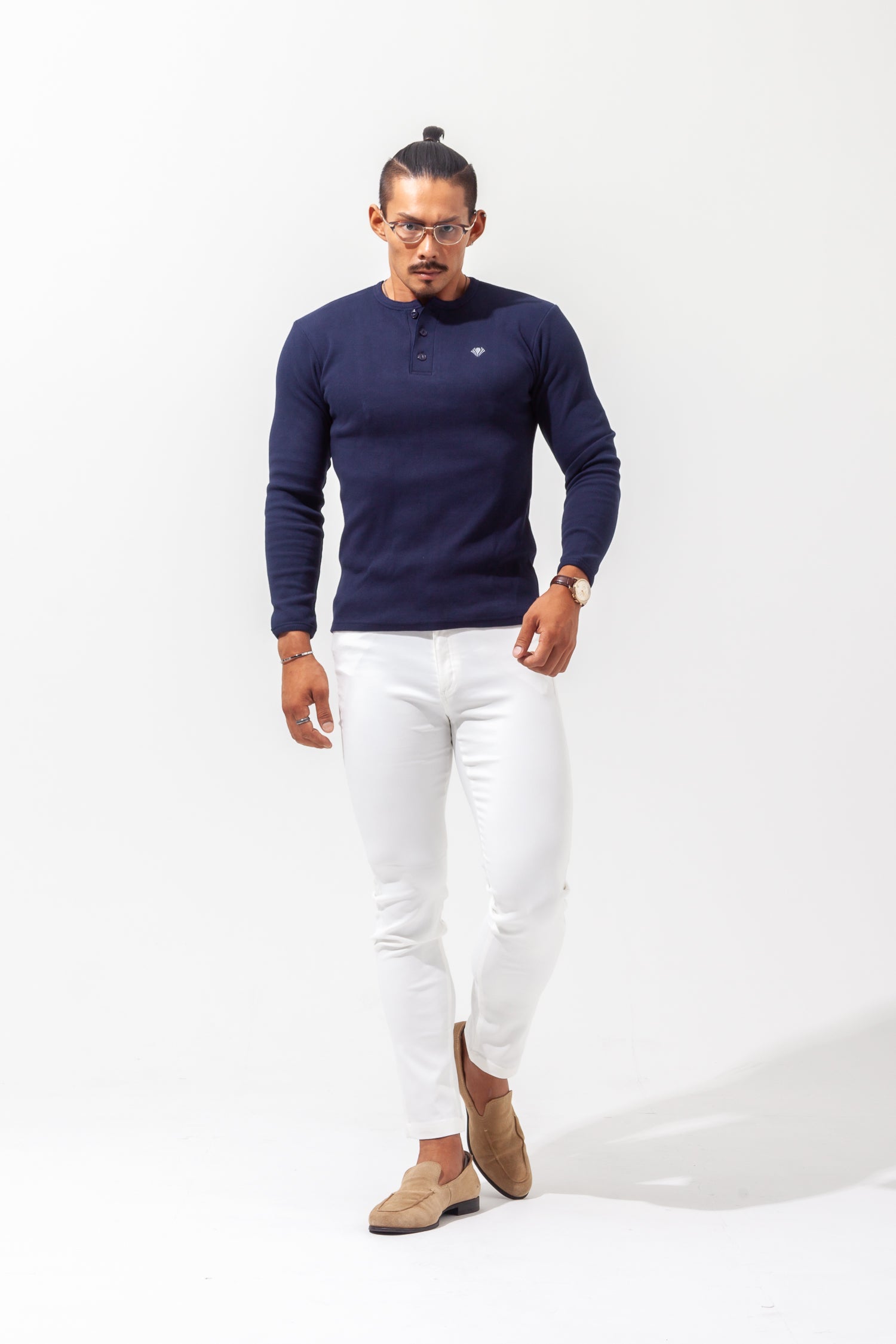 Henley Neck Long-Sleeve Tee