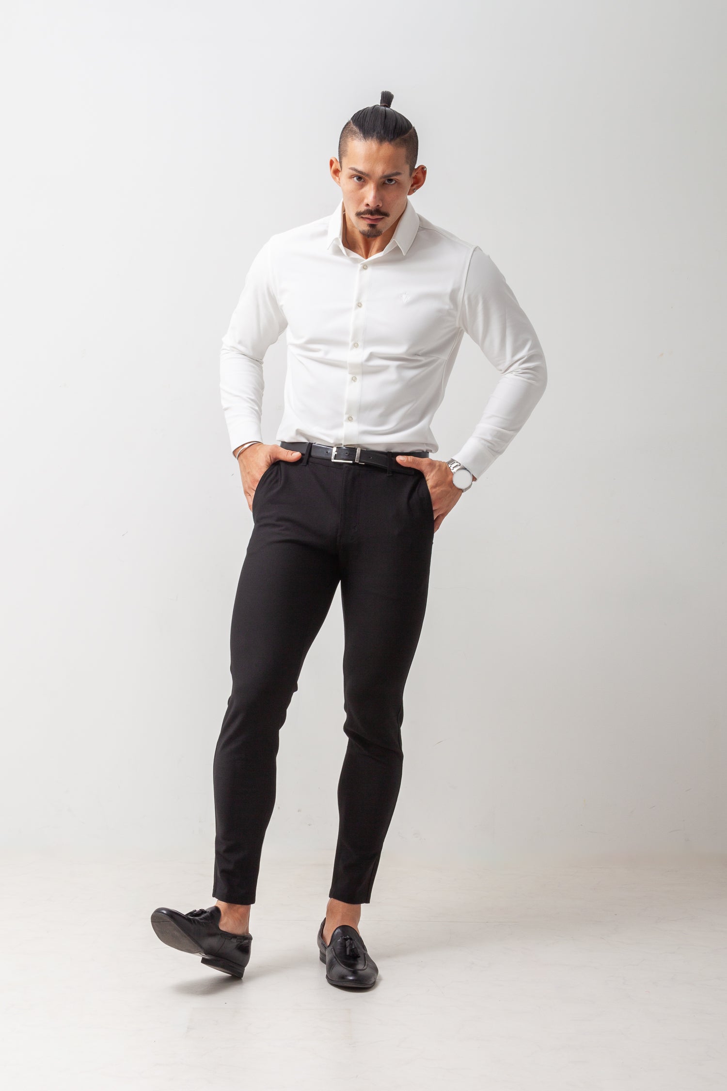 極上ストレッチワイドカラーシャツ