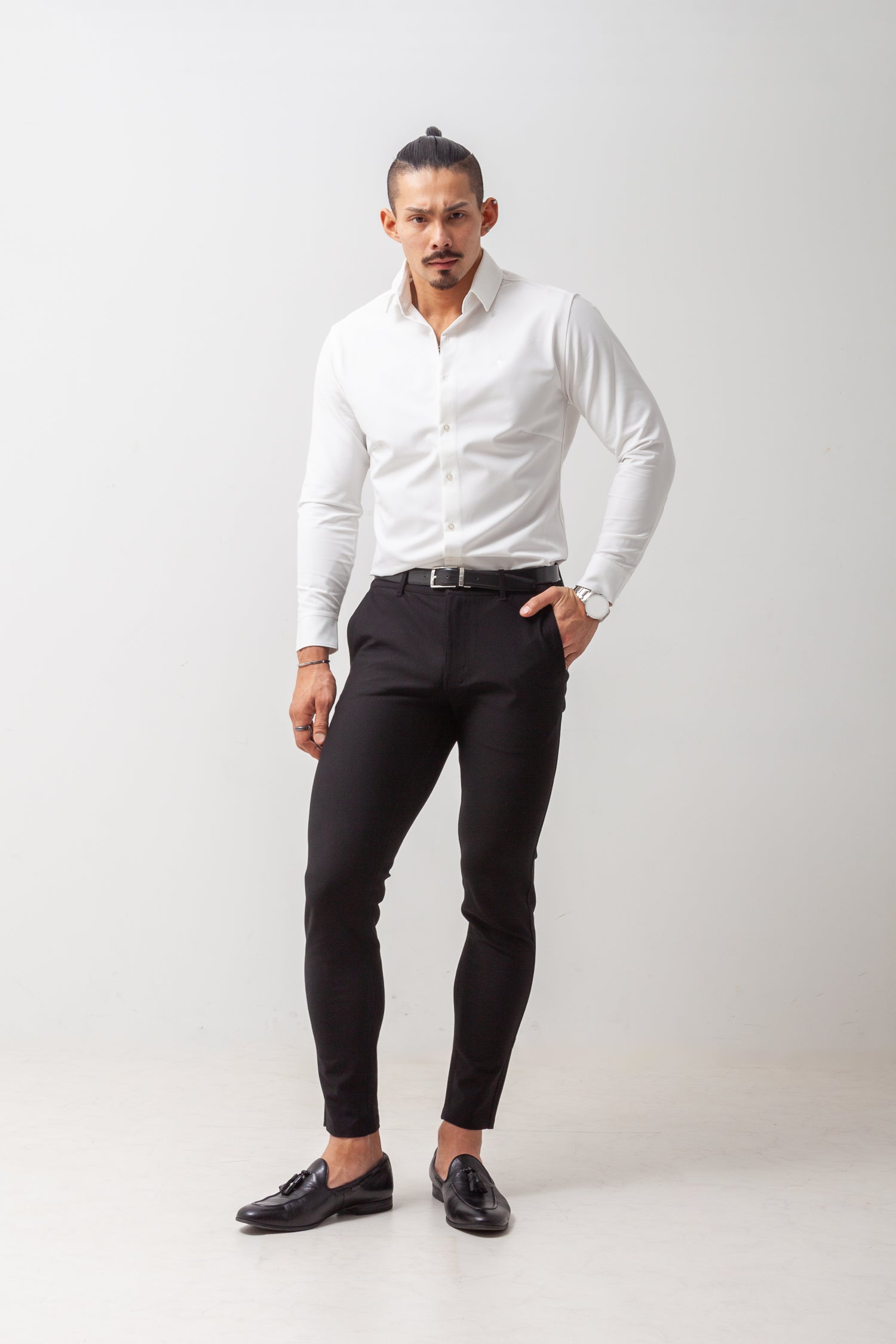 極上ストレッチワイドカラーシャツ