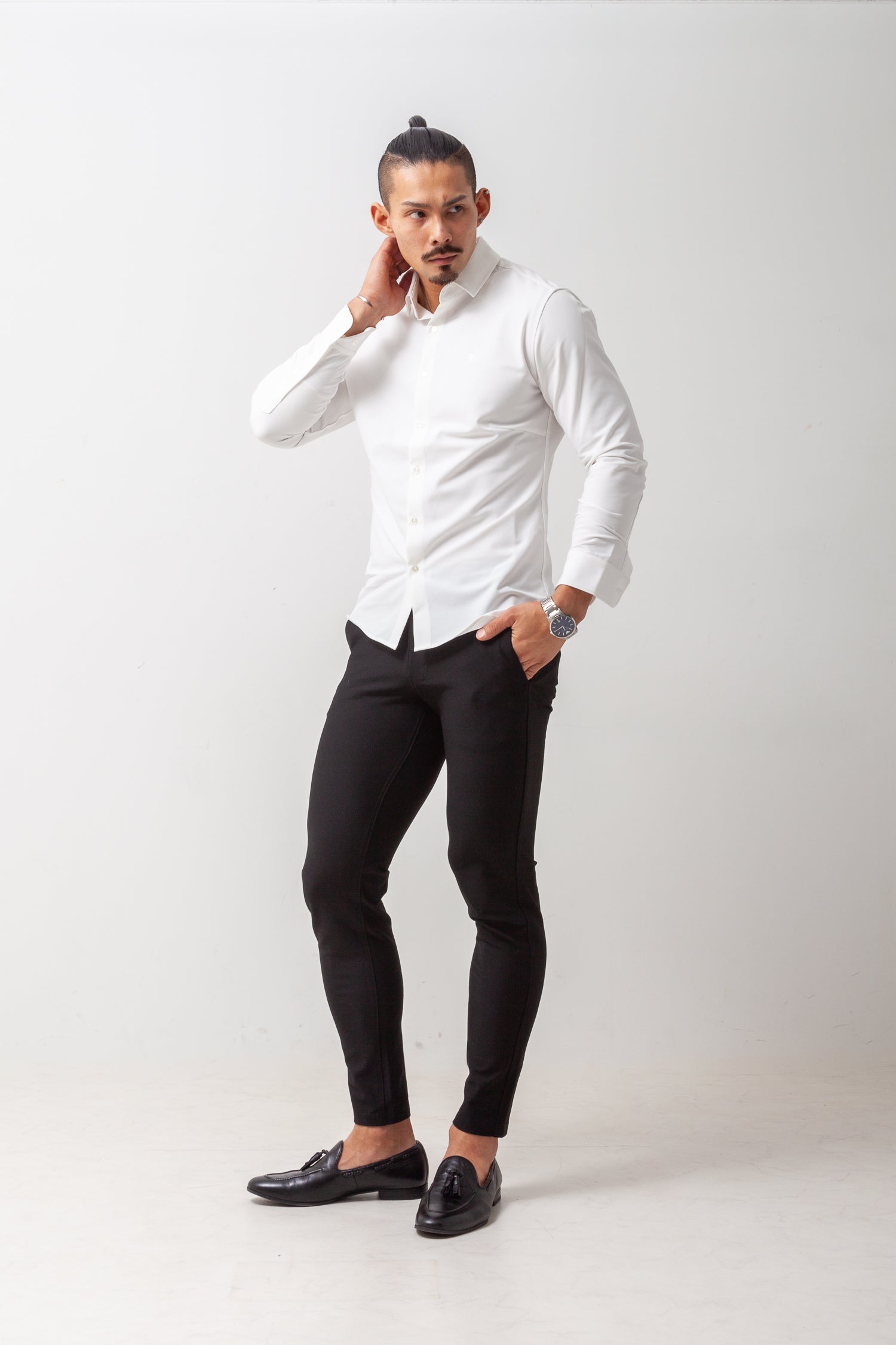 極上ストレッチワイドカラーシャツ