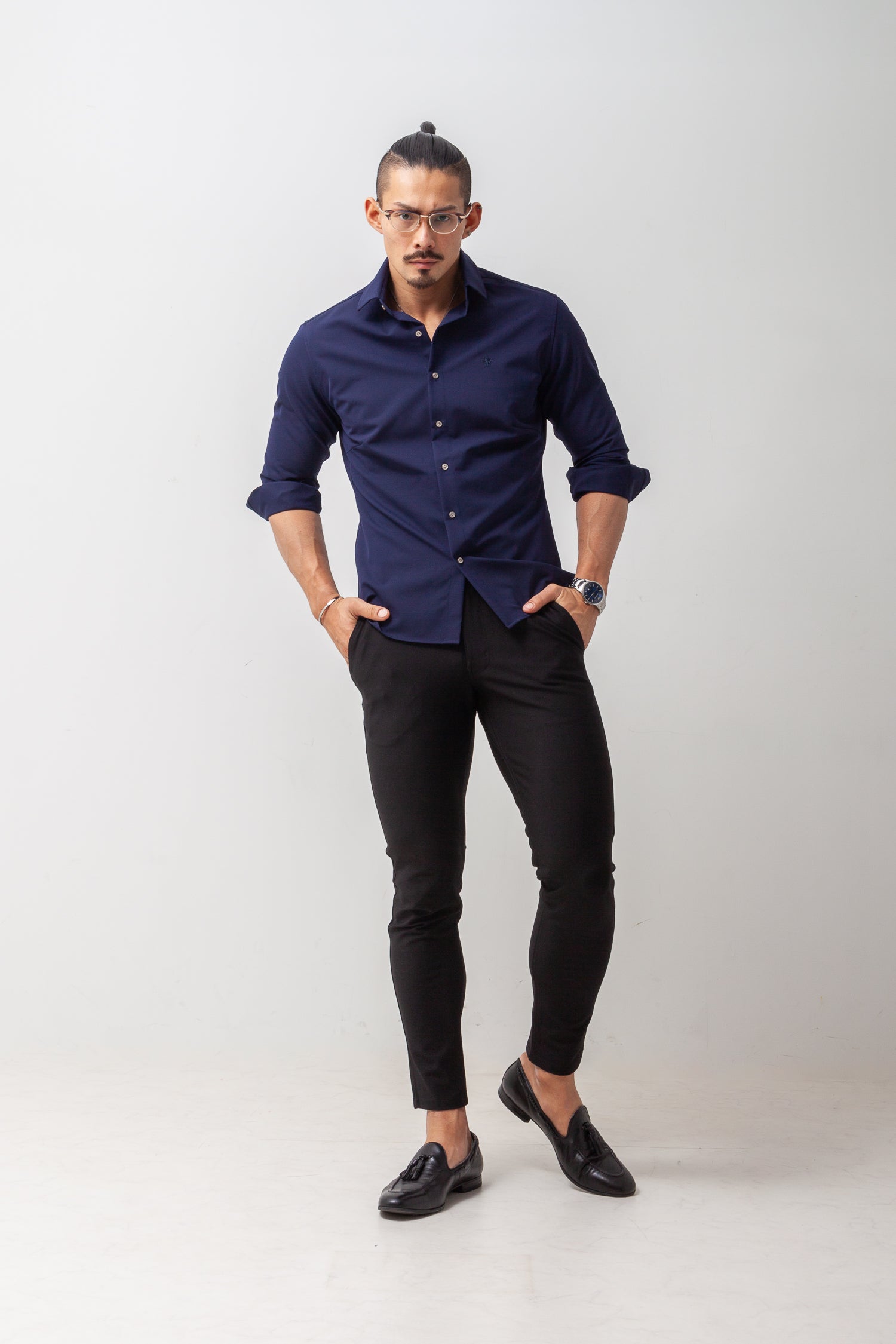 極上ストレッチワイドカラーシャツ