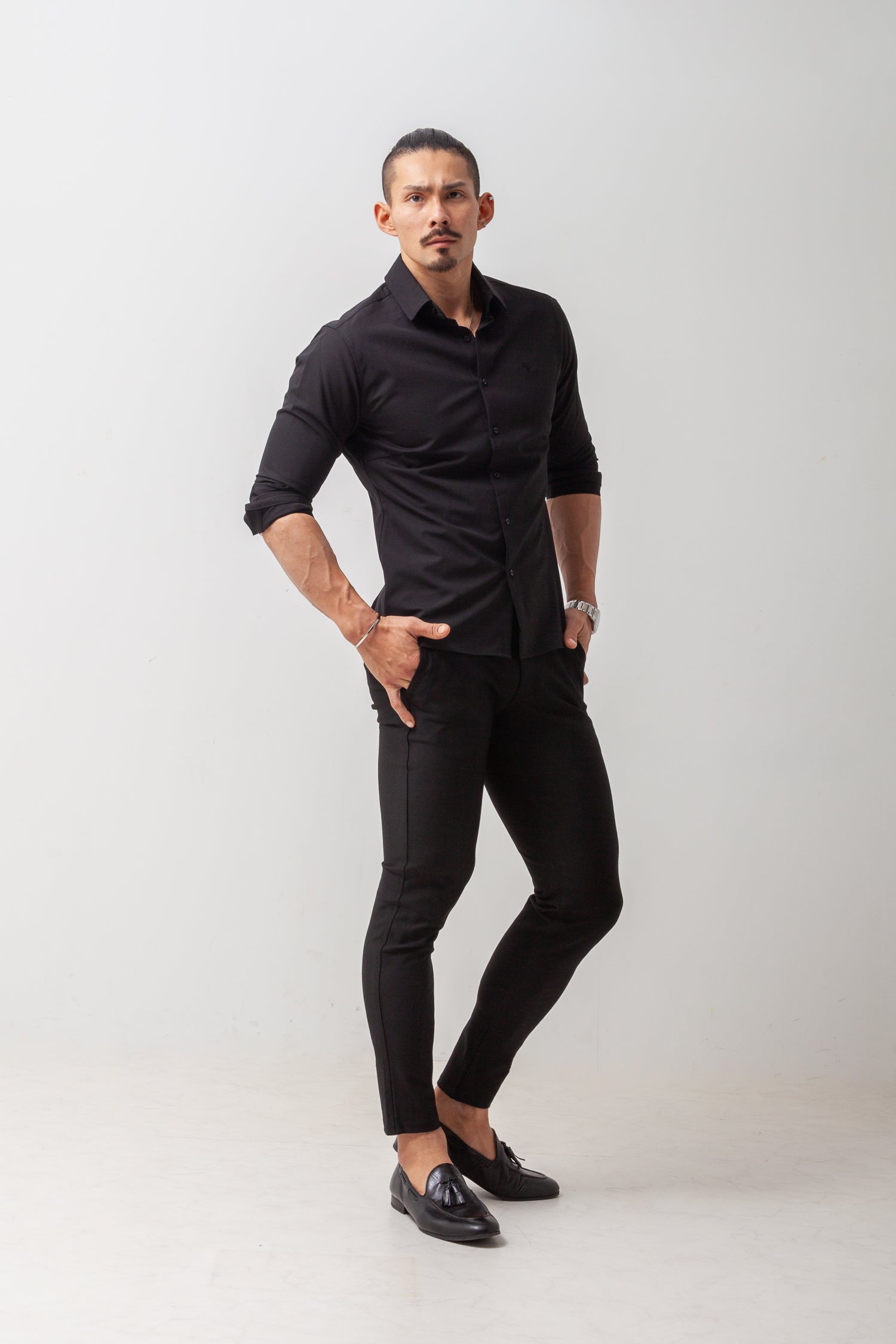 極上ストレッチワイドカラーシャツ