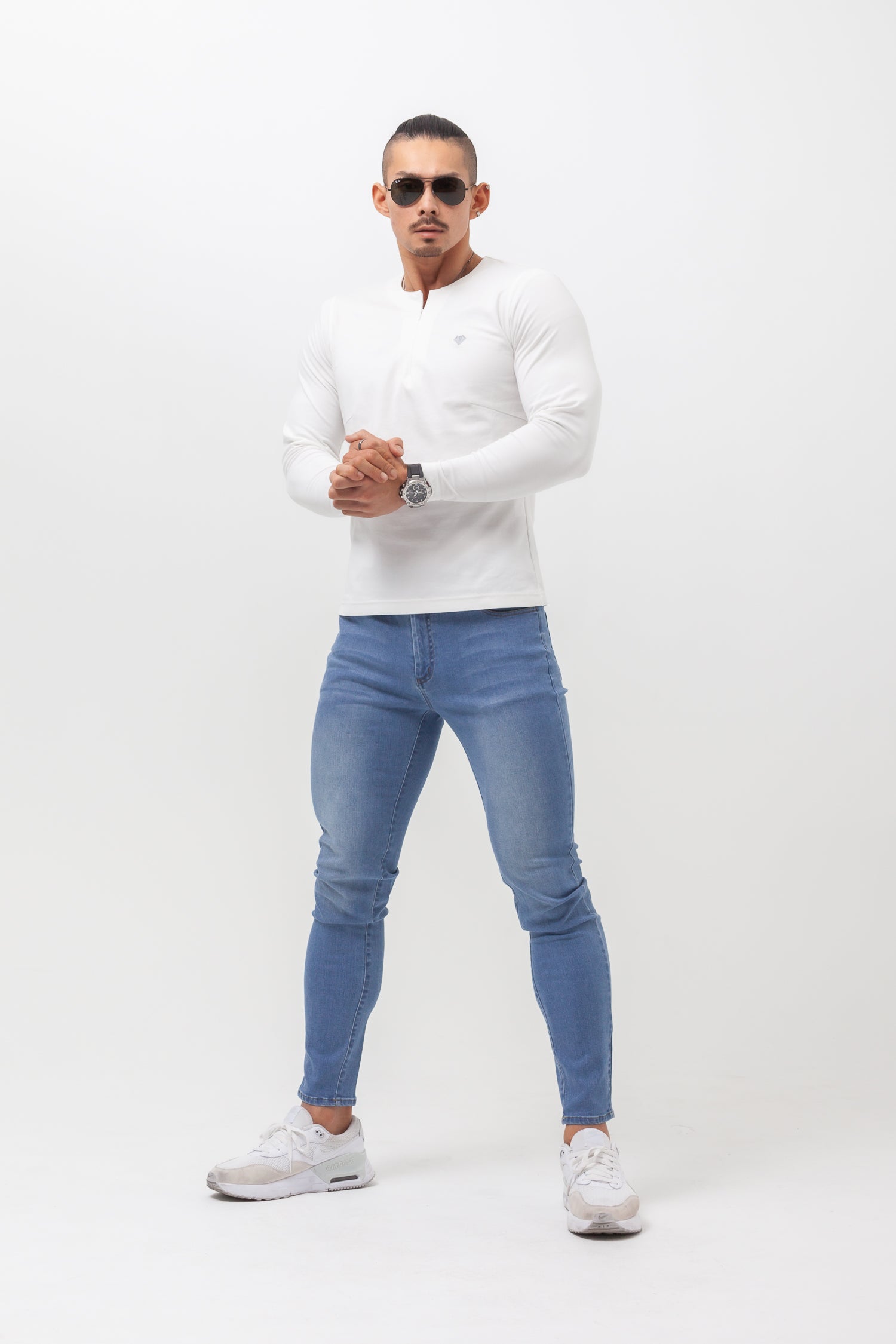 Concealed Zip Long-Sleeve Tee