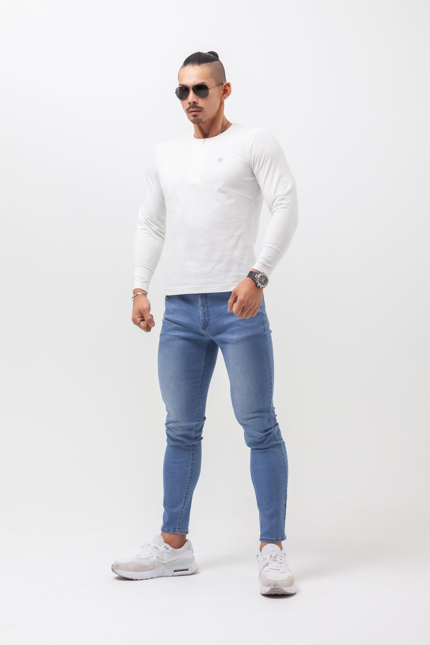 Concealed Zip Long-Sleeve Tee