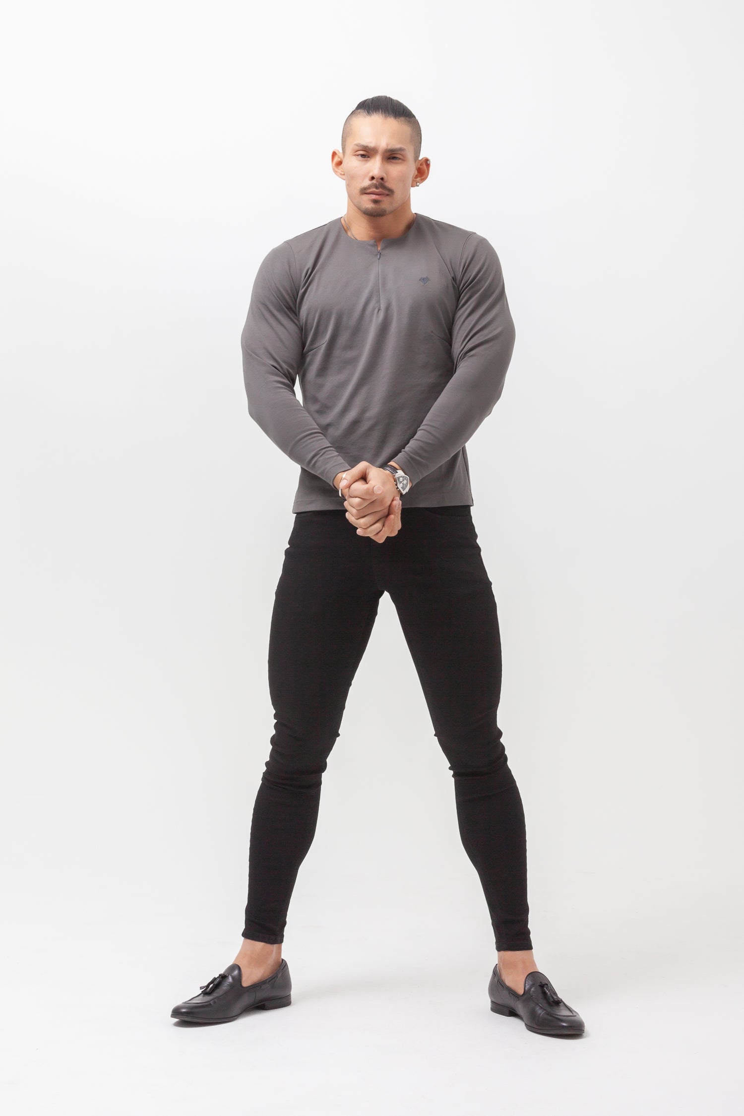 Concealed Zip Long-Sleeve Tee