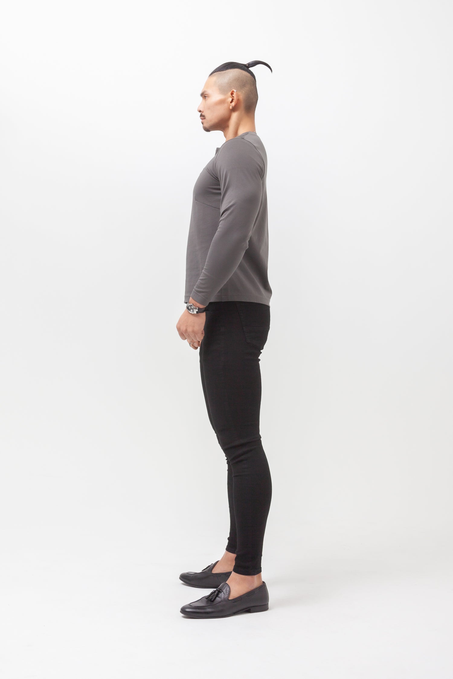Concealed Zip Long-Sleeve Tee