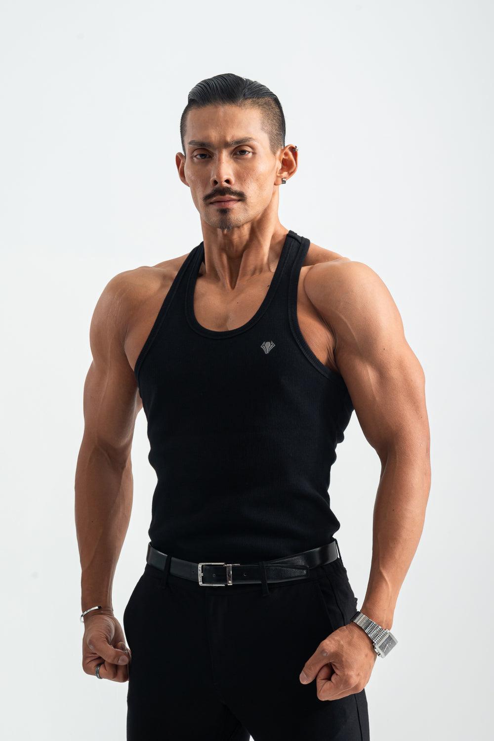 Rib Emblem Y-Tank - BLACK