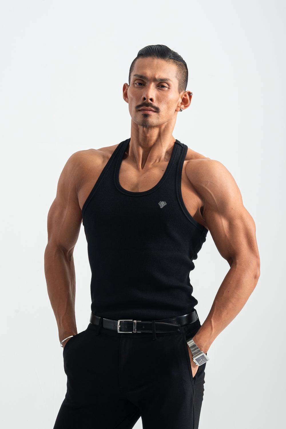 Rib Emblem Y-Tank - BLACK