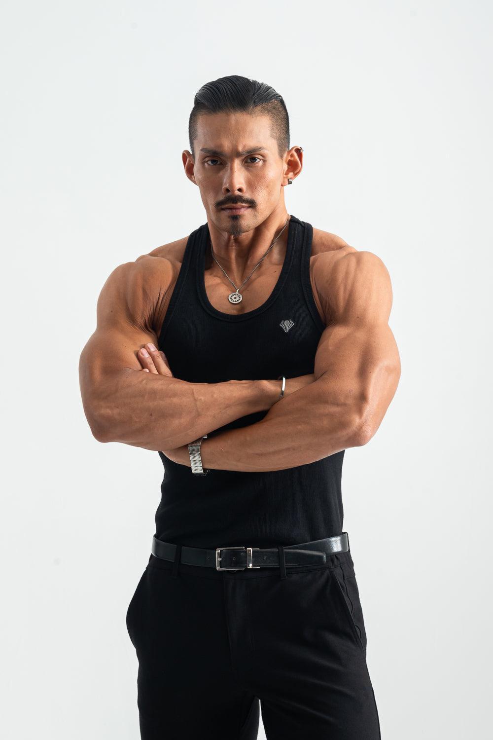 Rib Emblem Y-Tank - BLACK