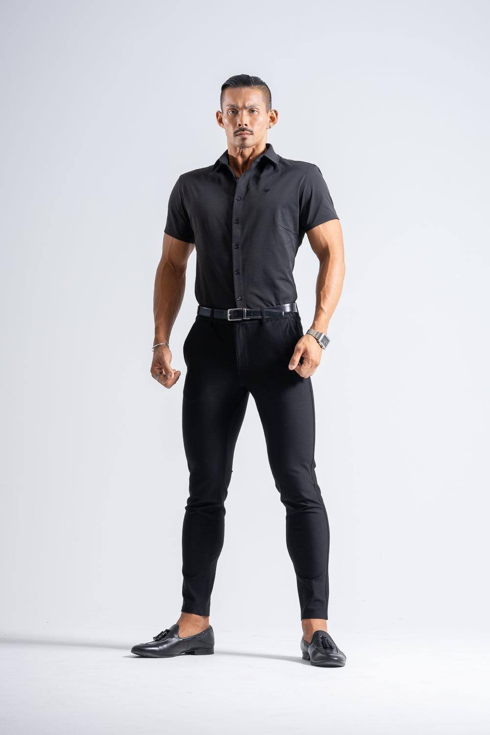 Prime Stretch Shirt Short-sleeve - BLACK