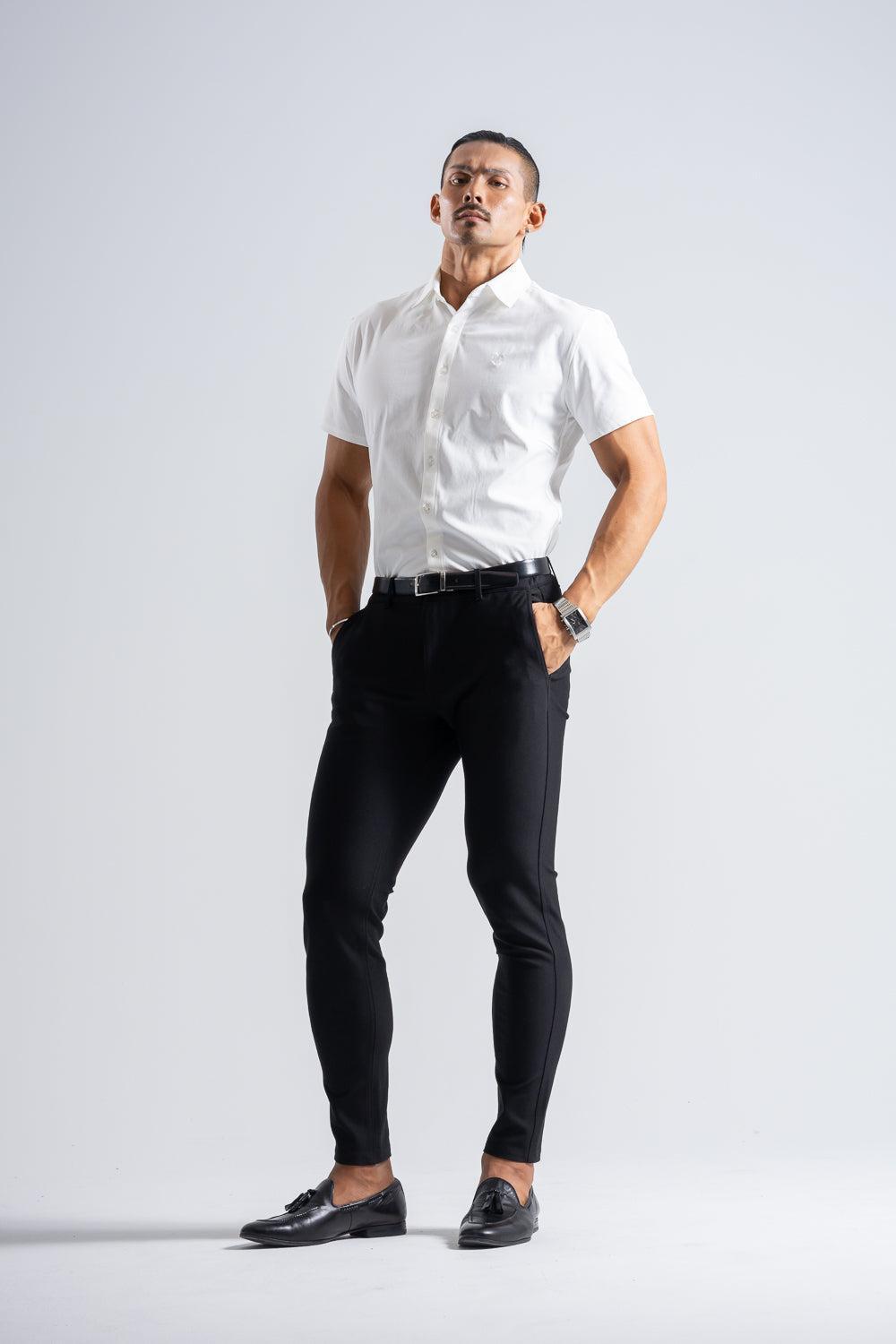 Prime Stretch Shirt Short-sleeve - WHITE
