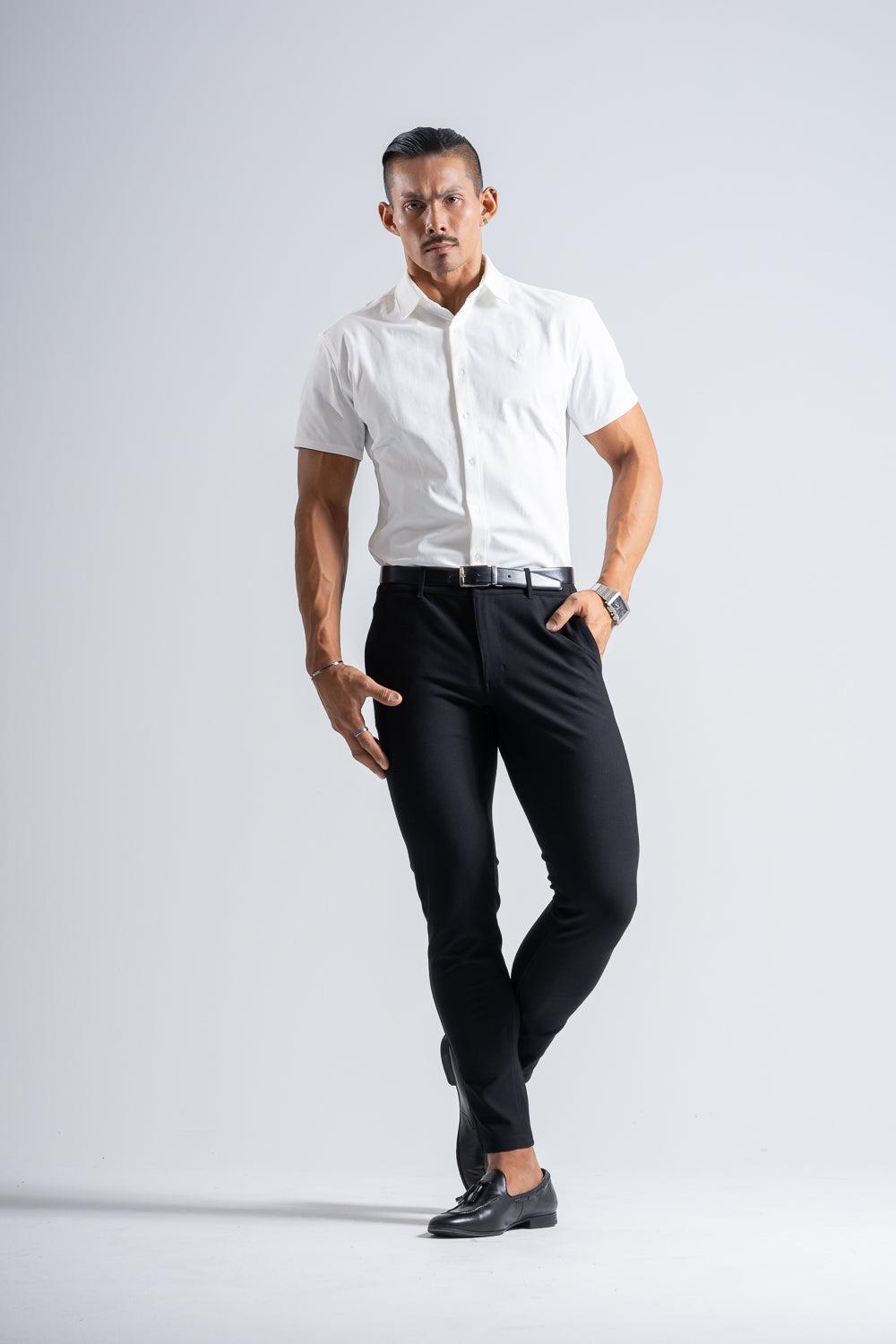 Prime Stretch Shirt Short-sleeve - WHITE