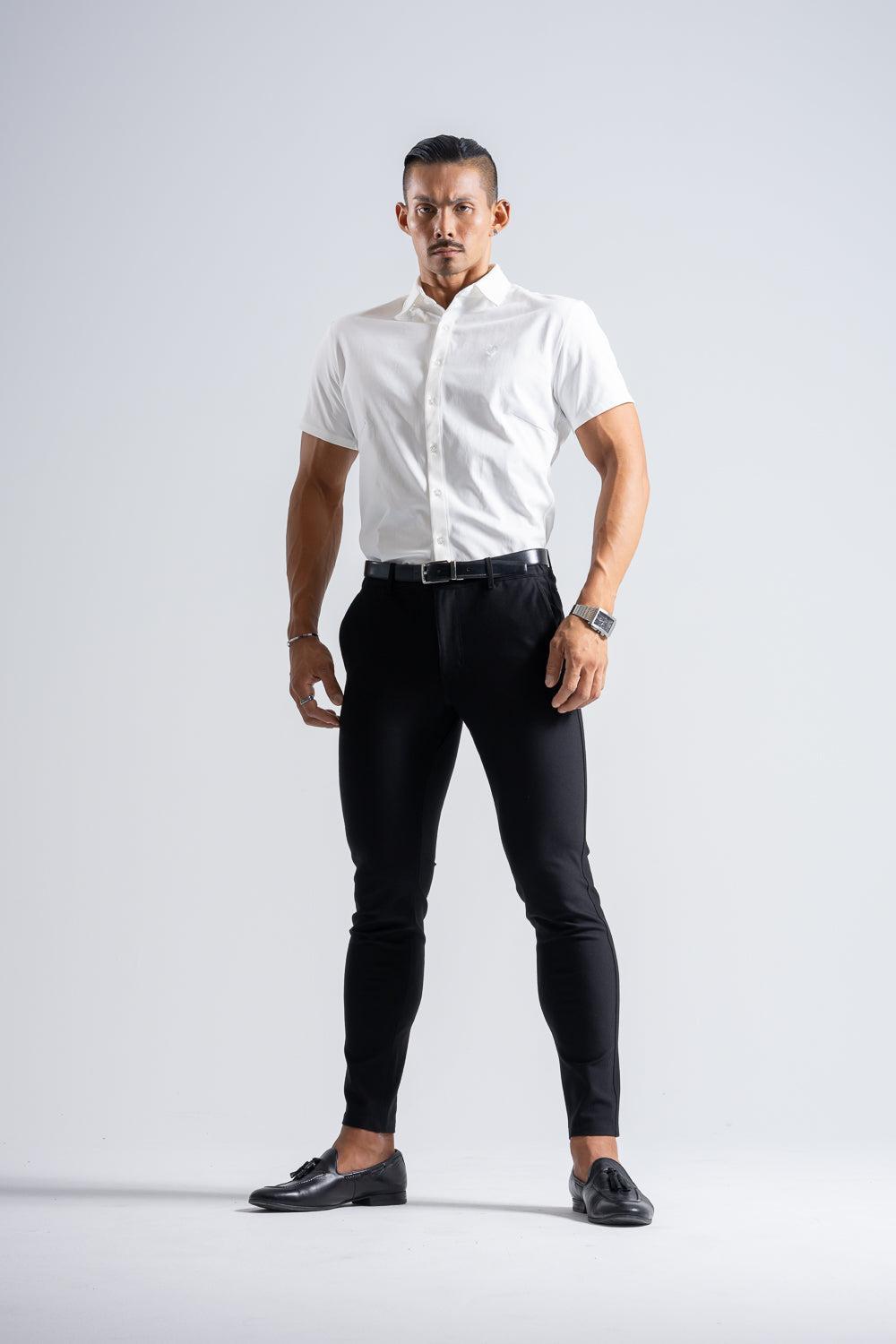 Prime Stretch Shirt Short-sleeve - WHITE