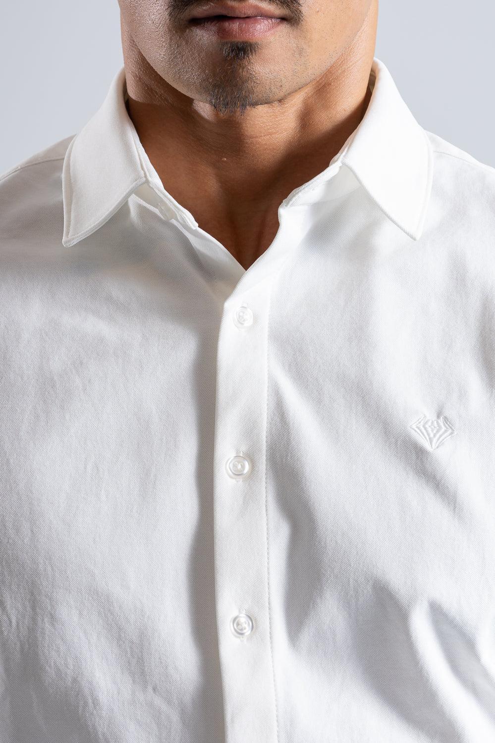 Prime Stretch Shirt Short-sleeve - WHITE