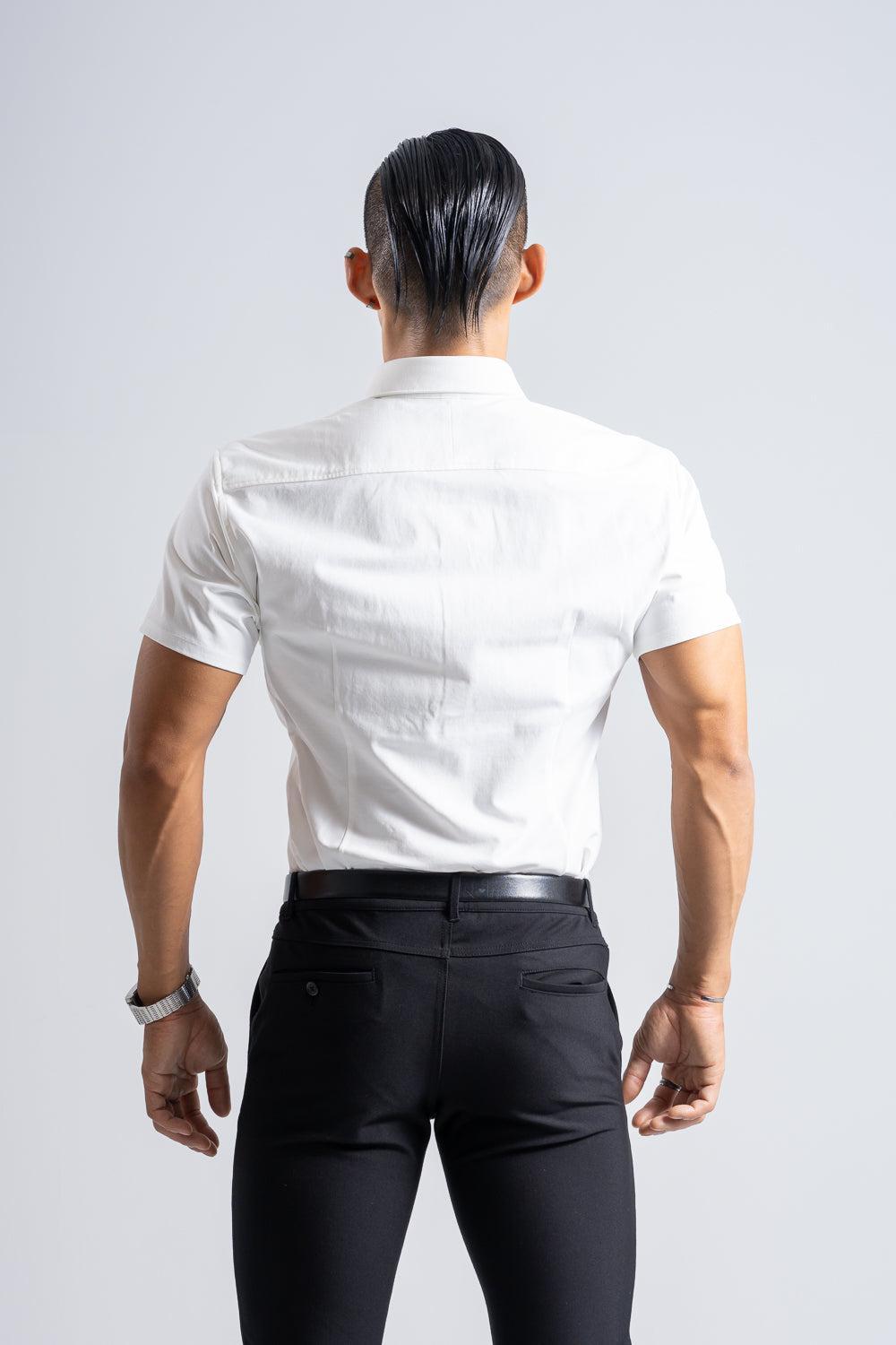 Prime Stretch Shirt Short-sleeve - WHITE