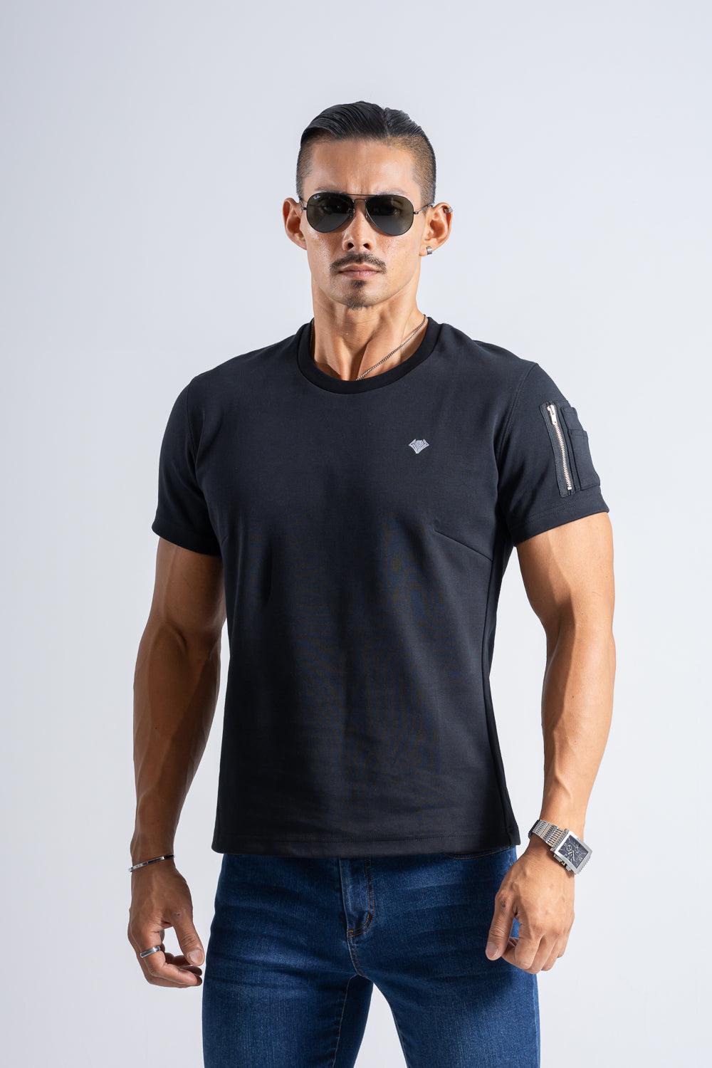 Cargo Pocket Tee - BLACK