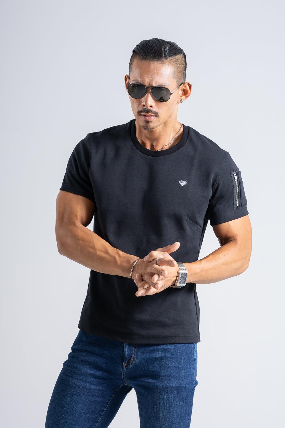 Cargo Pocket Tee - BLACK