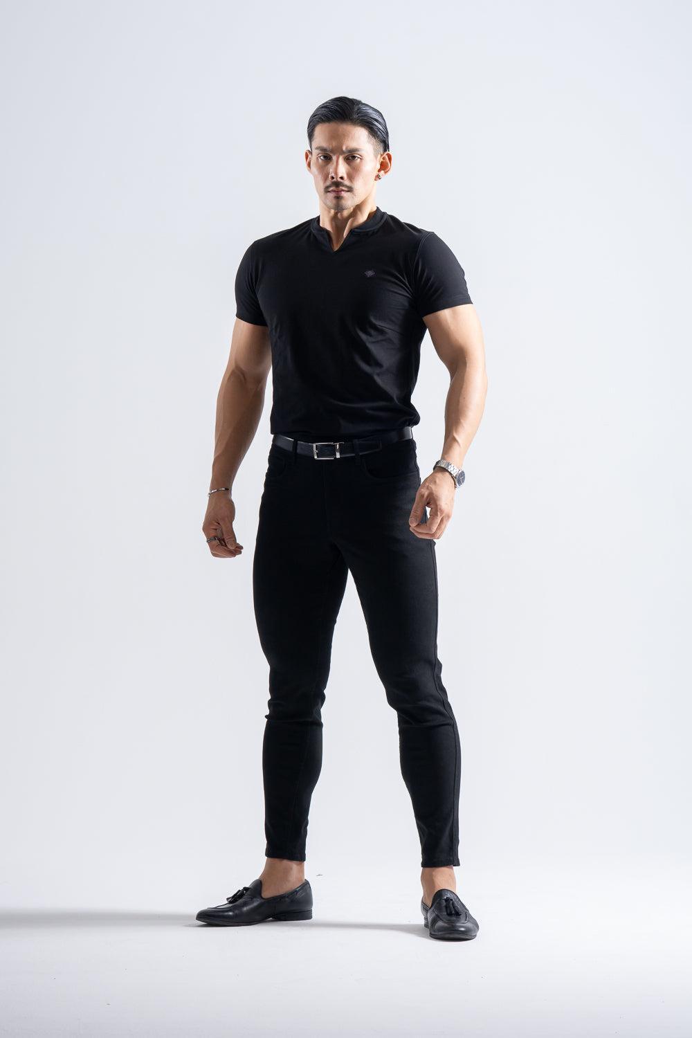 【NEW ARRIVAL】 エッジフォルム キーネック半袖T