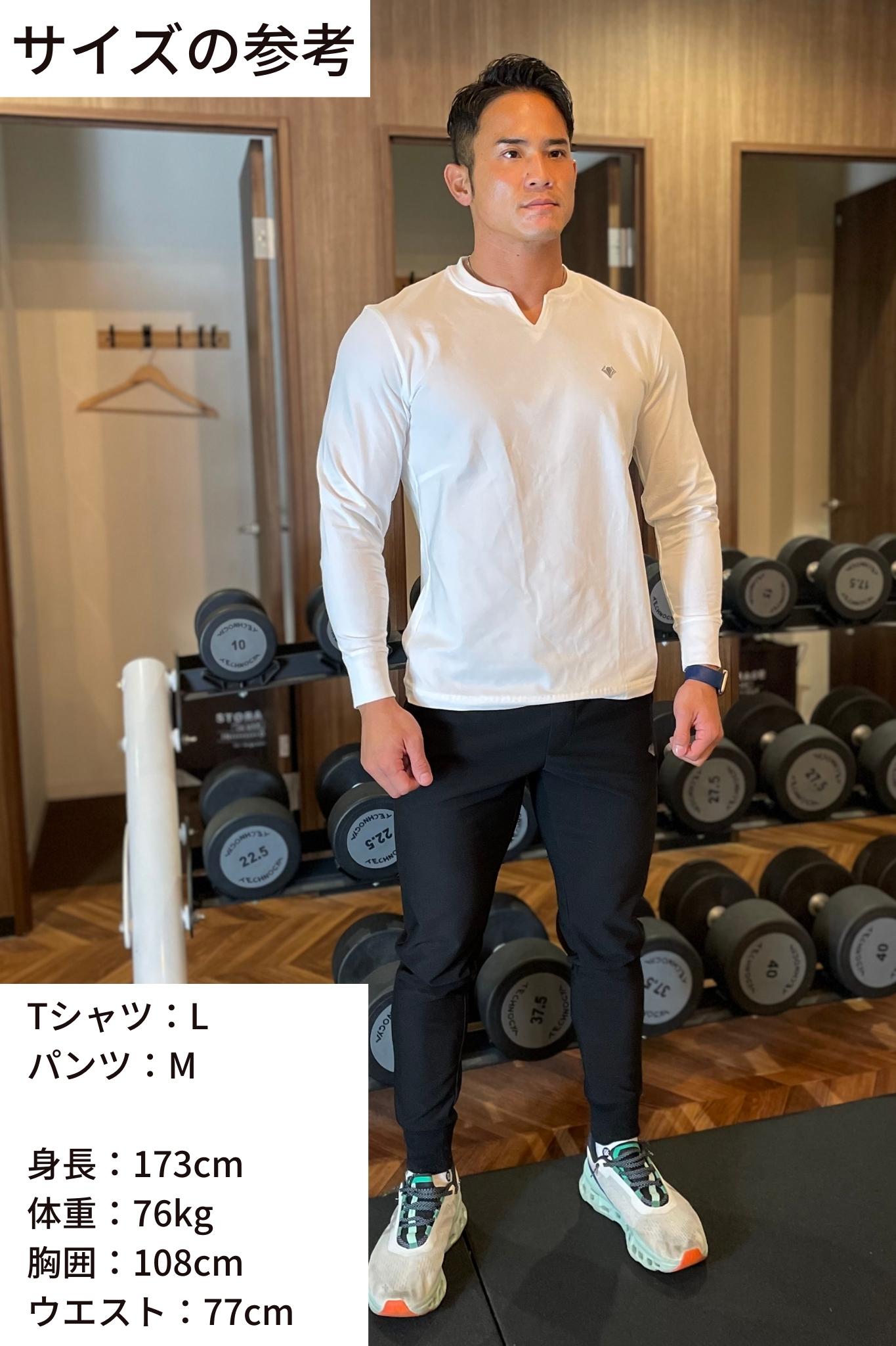 Key Neck Long Sleeve Tee  BLACK