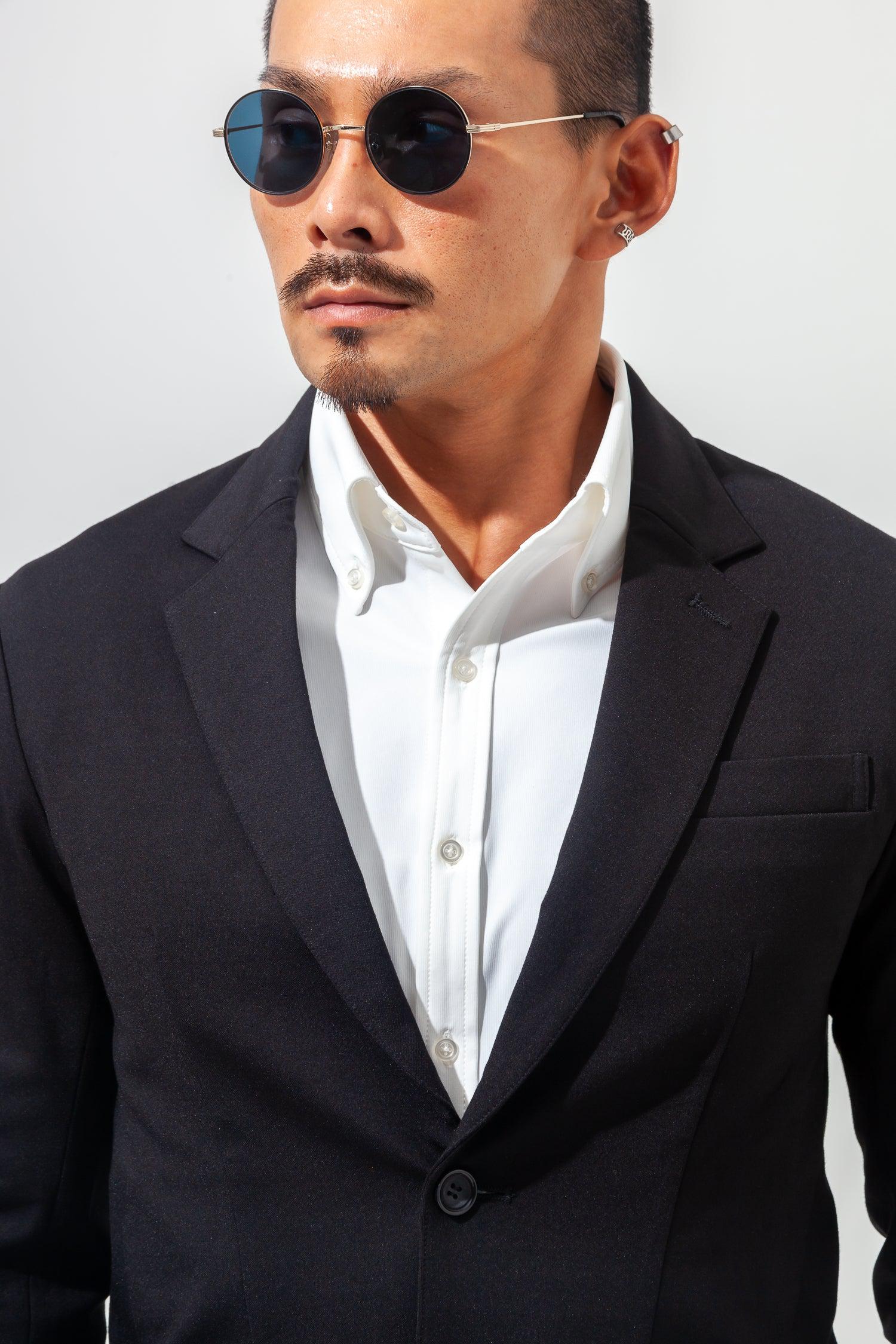 【想像以上のフィット感】 ハイパーストレッチジャケット ブラック