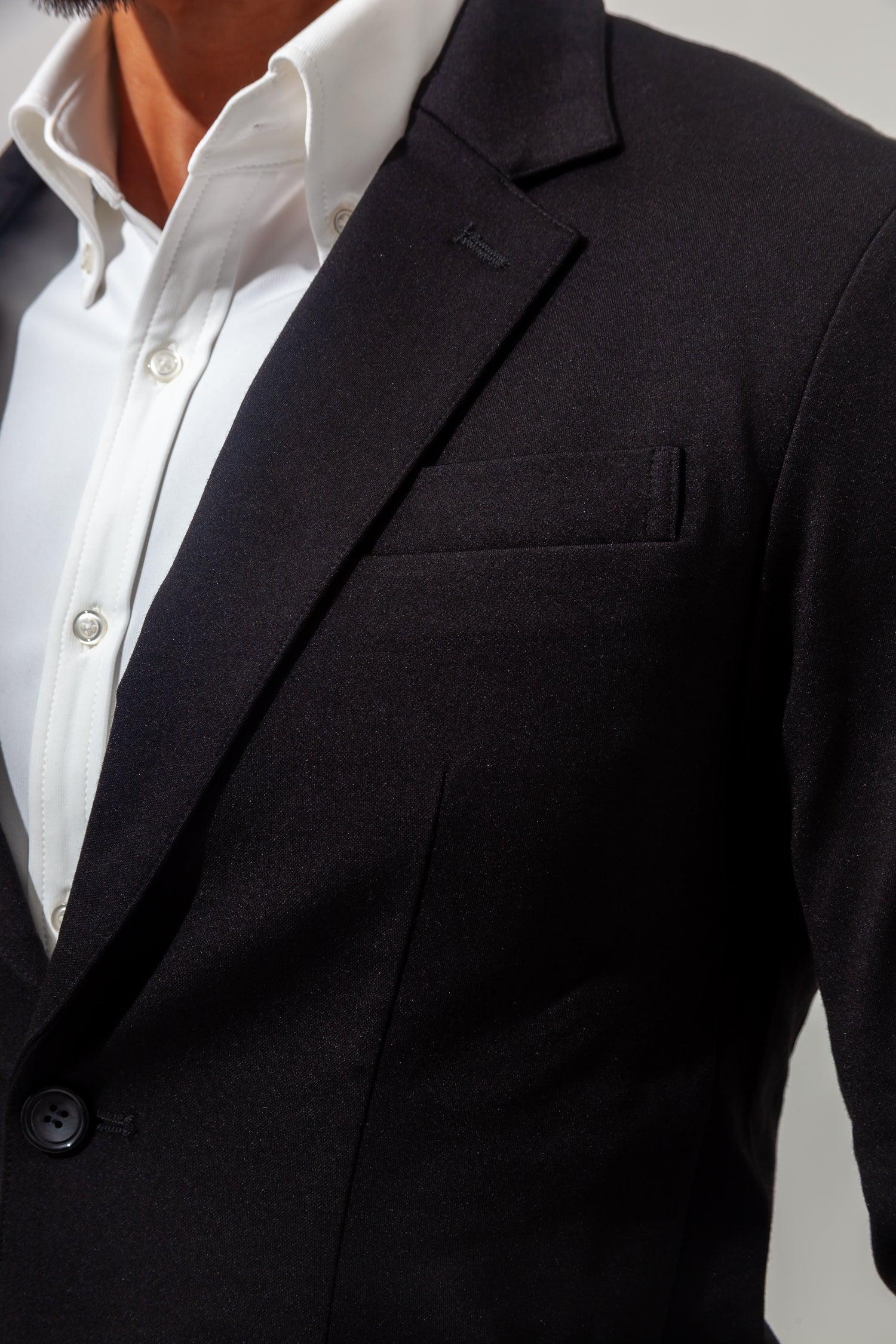 【想像以上のフィット感】 ハイパーストレッチジャケット ブラック