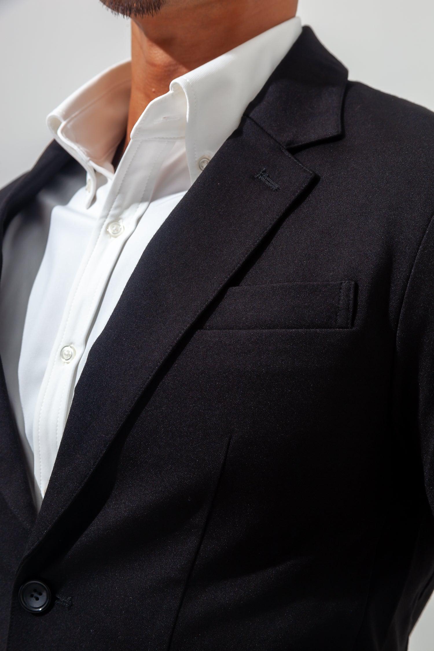 【想像以上のフィット感】 ハイパーストレッチジャケット ブラック