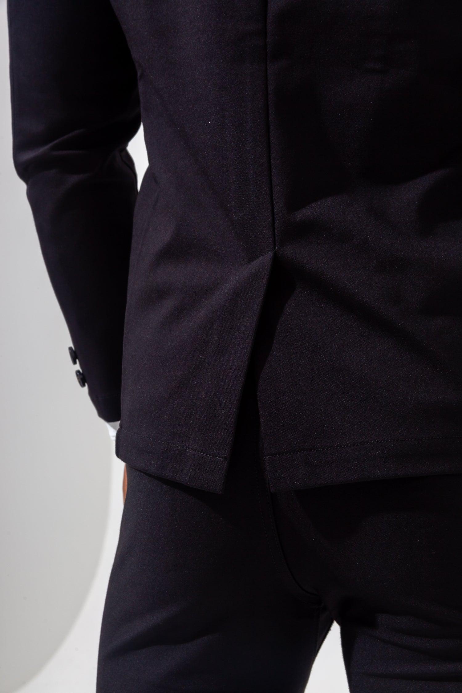 【想像以上のフィット感】 ハイパーストレッチジャケット ブラック