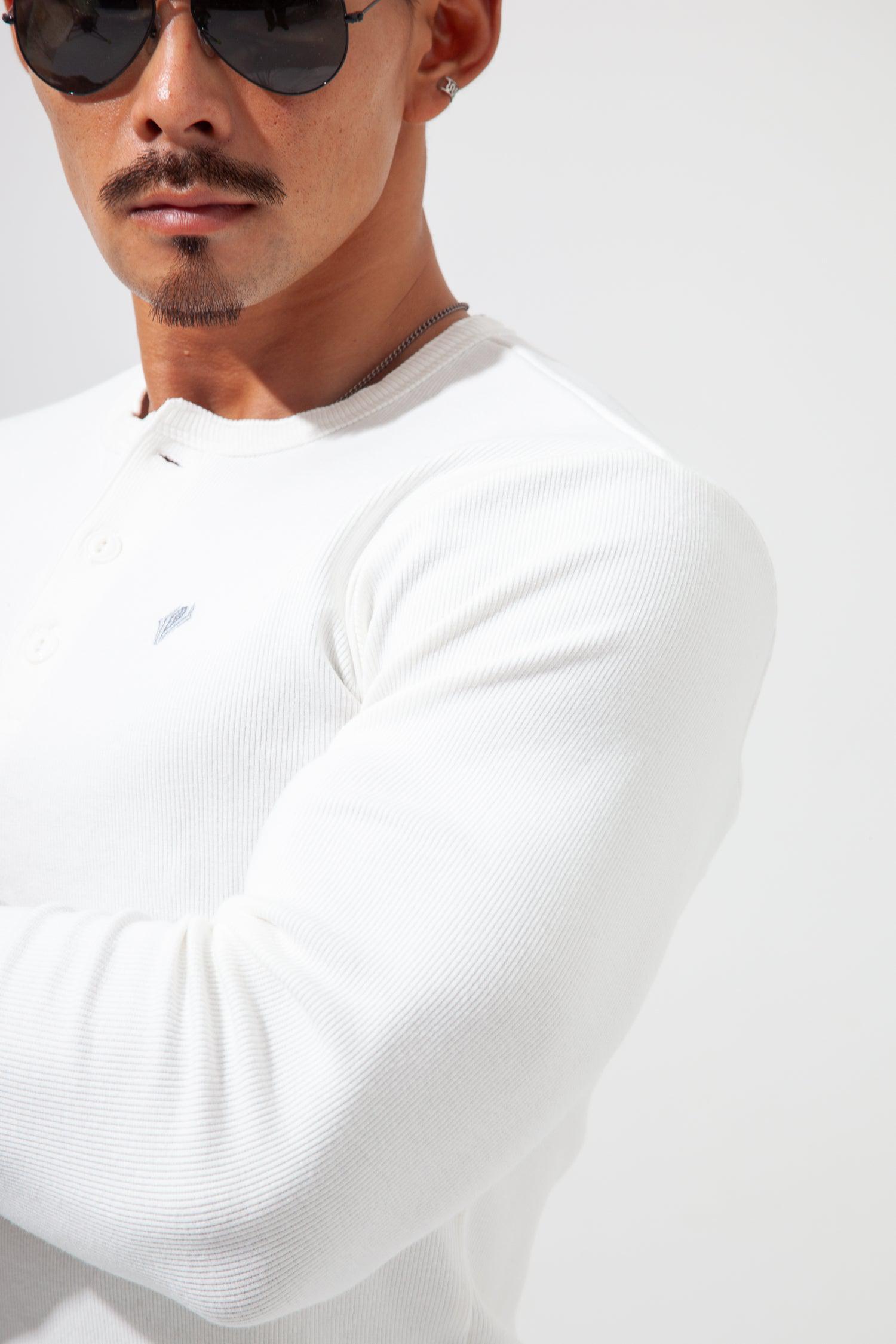 Henley Neck Long-Sleeve Tee