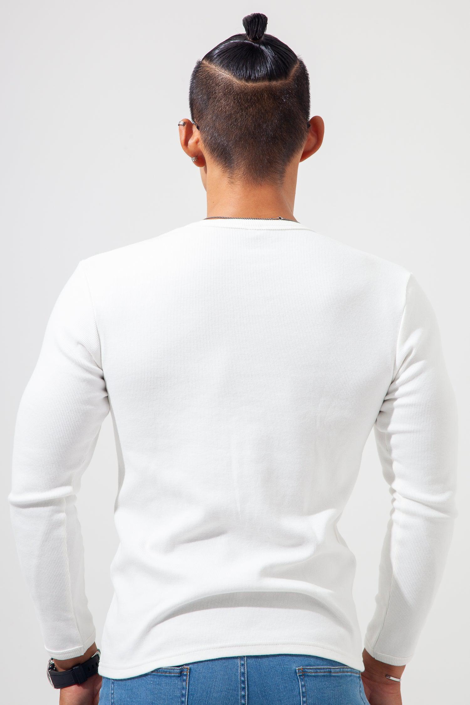 Henley Neck Long-Sleeve Tee