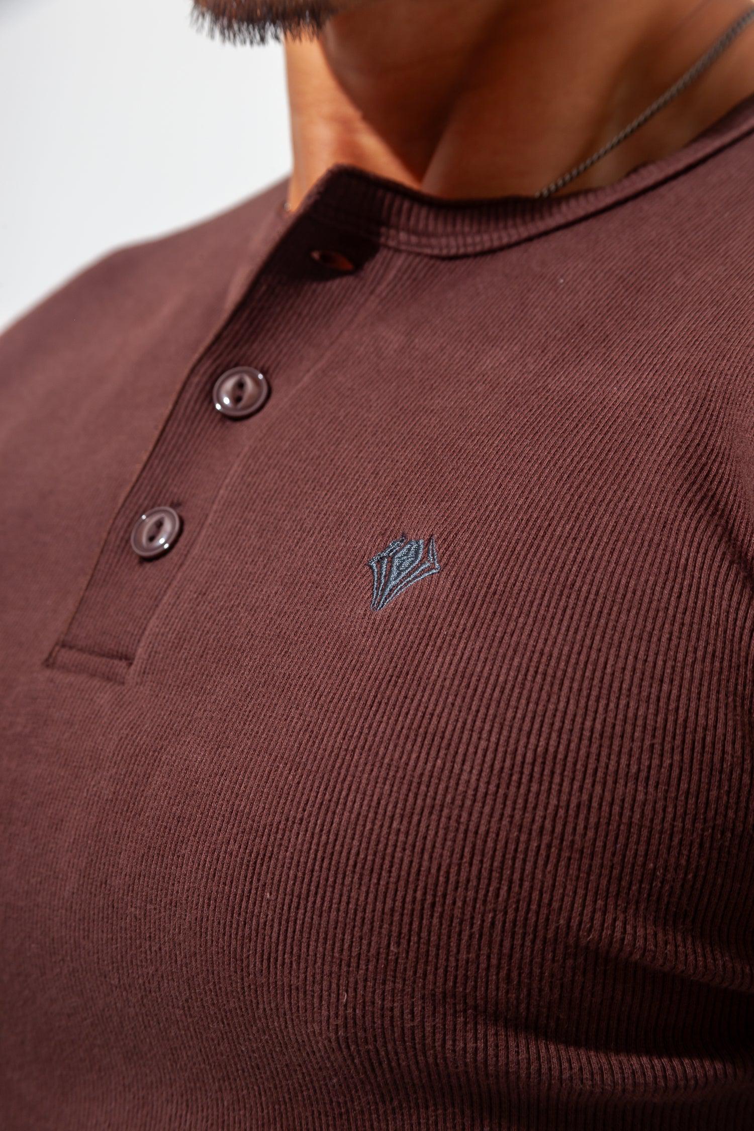 Henley Neck Long-Sleeve Tee