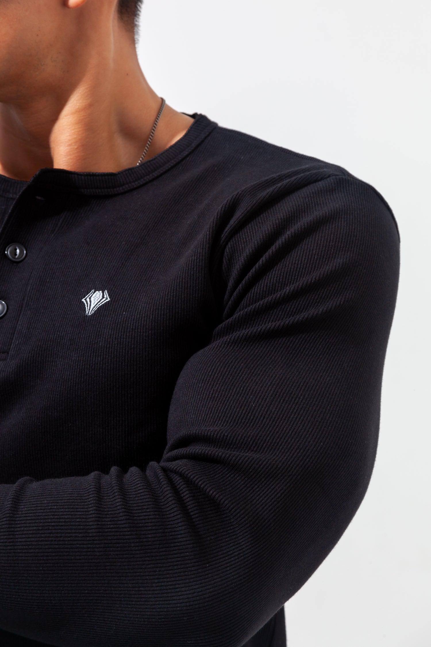 Henley Neck Long-Sleeve Tee