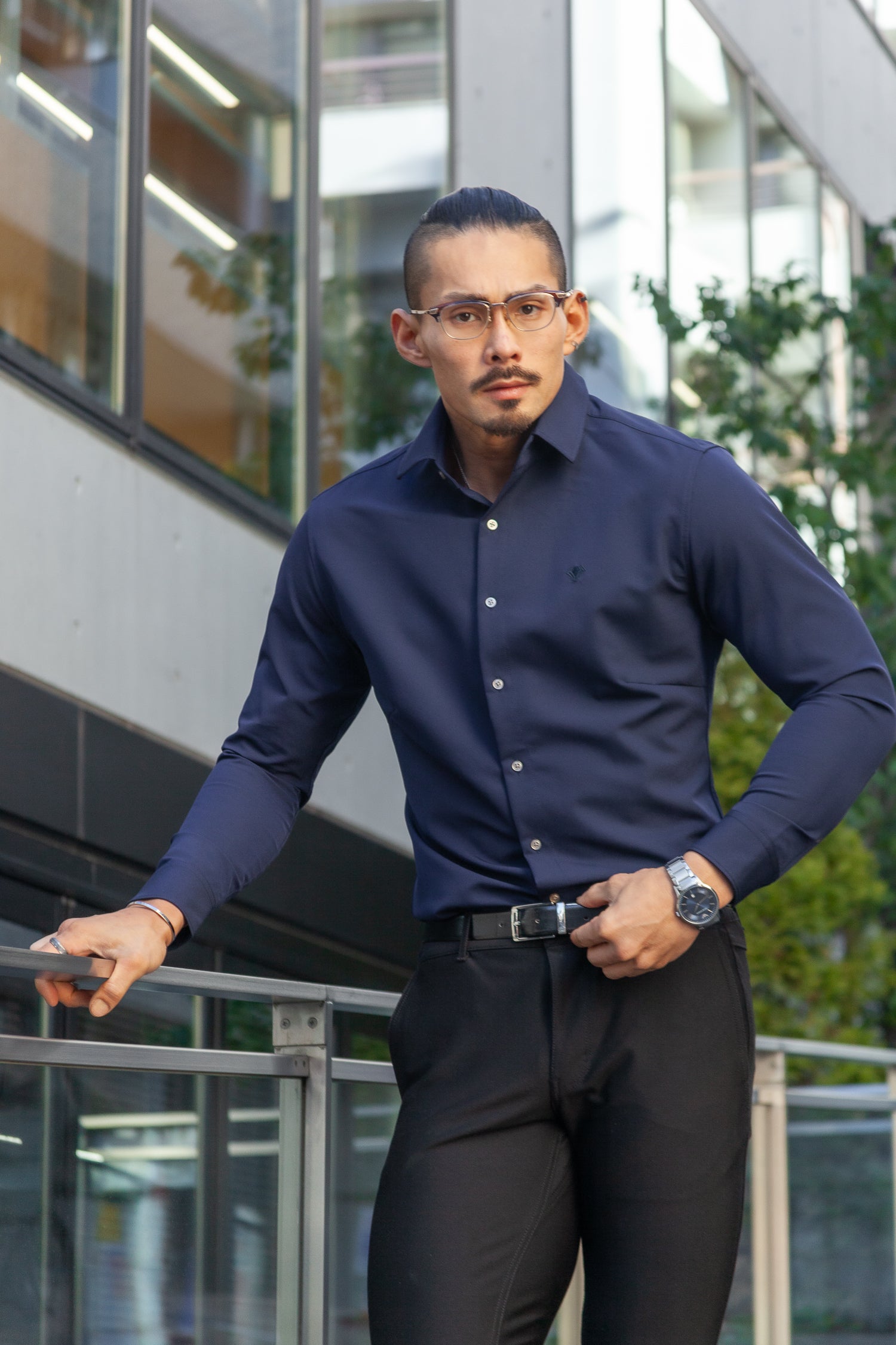 極上ストレッチワイドカラーシャツ