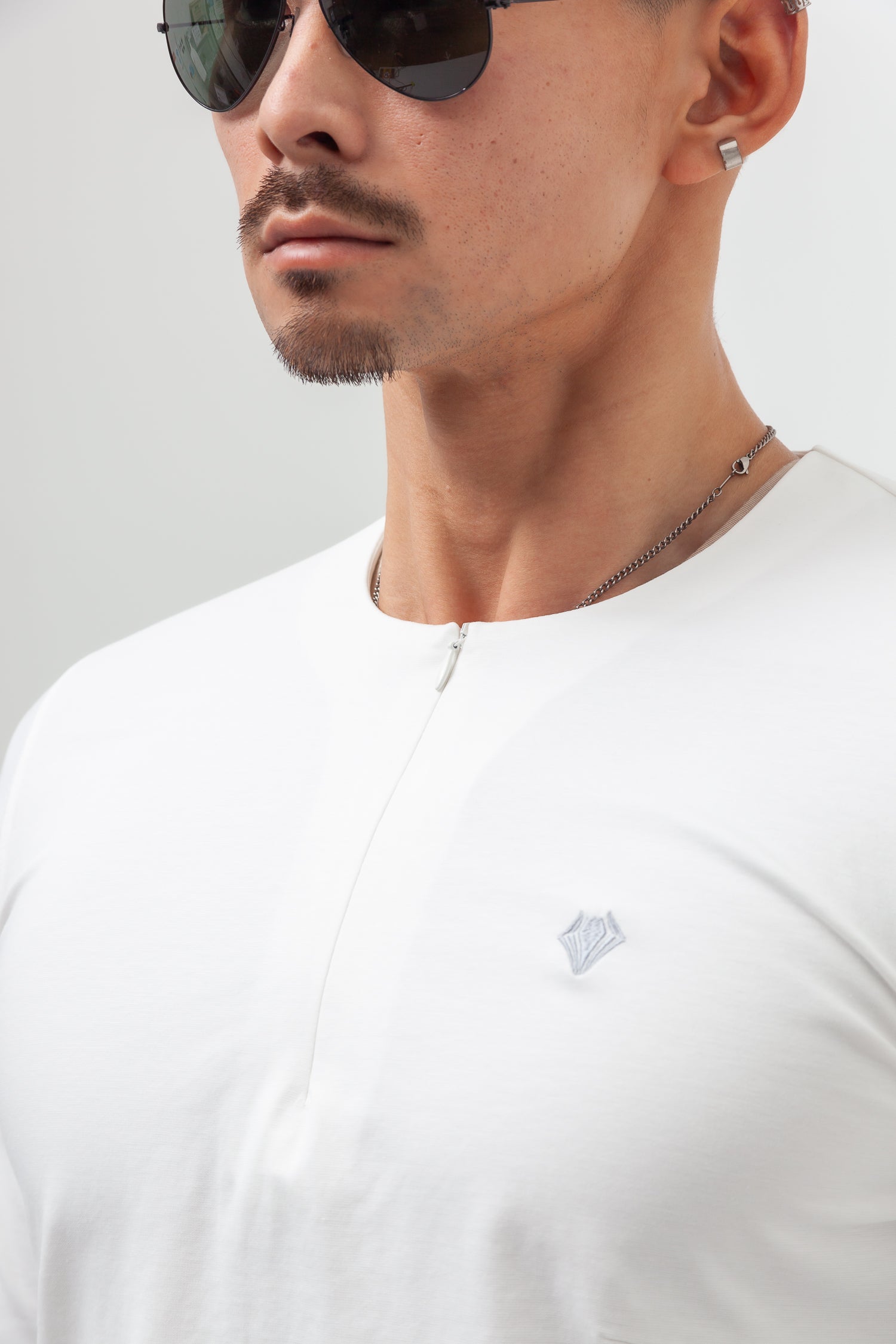 Concealed Zip Long-Sleeve Tee