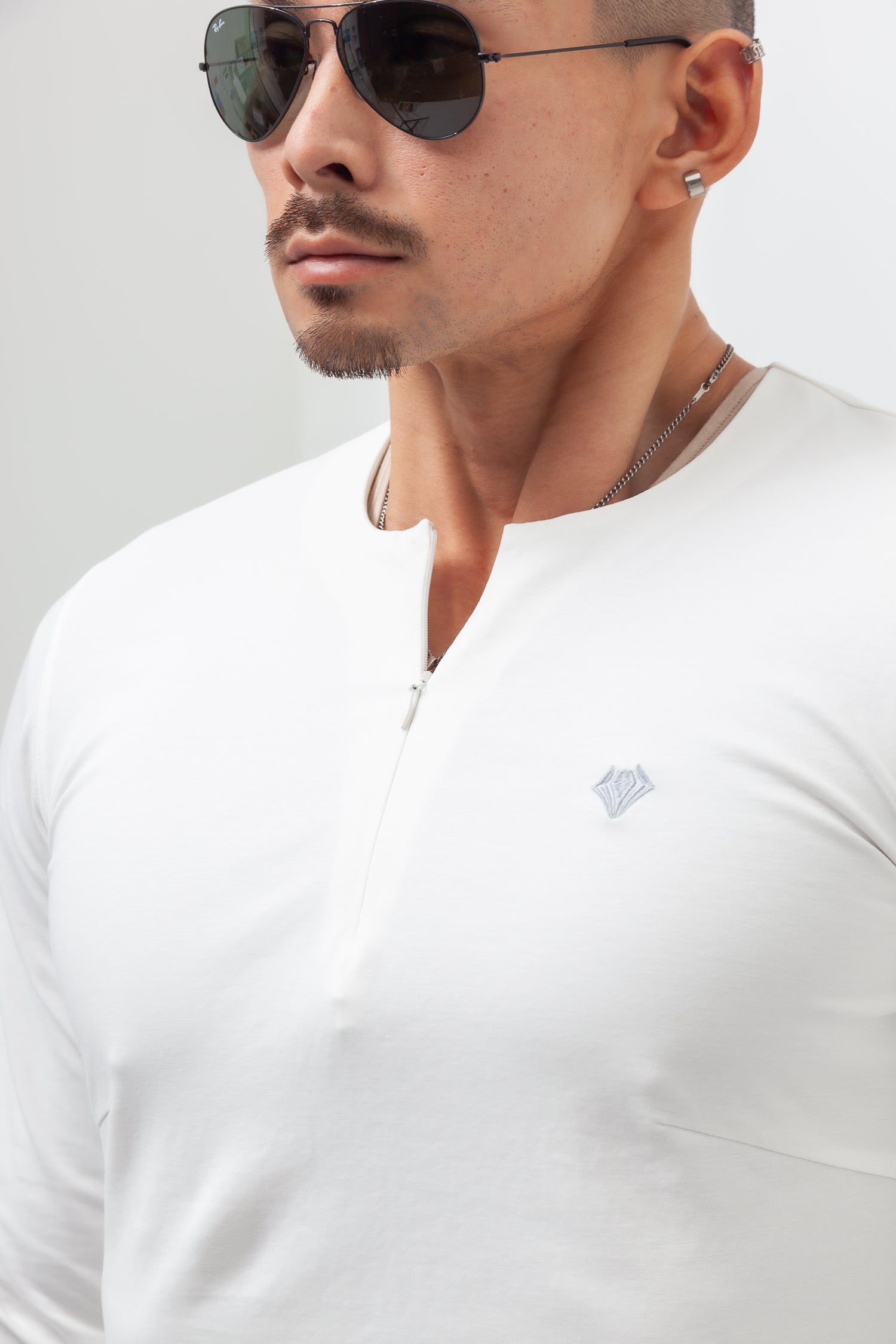 Concealed Zip Long-Sleeve Tee