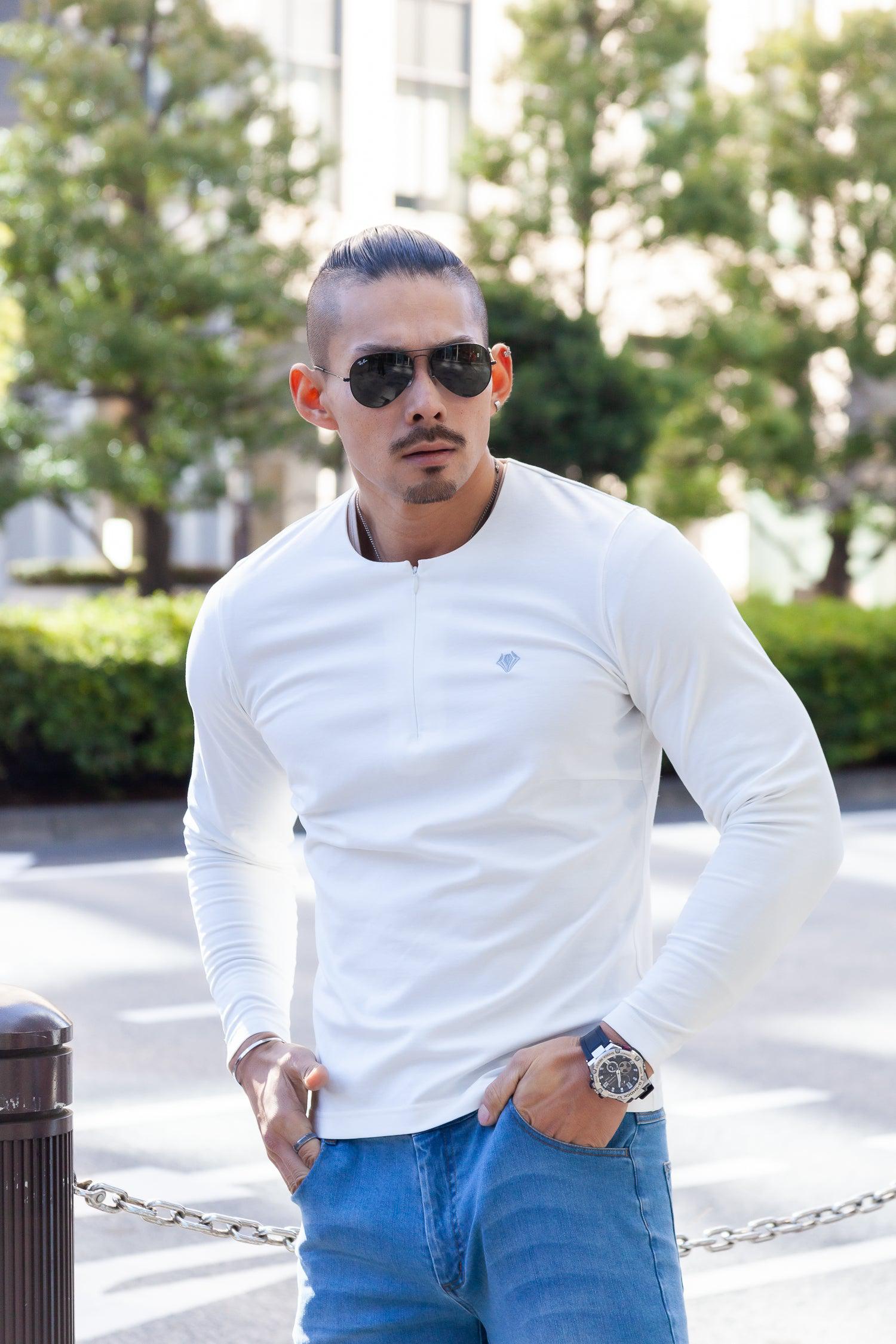 Concealed Zip Long-Sleeve Tee