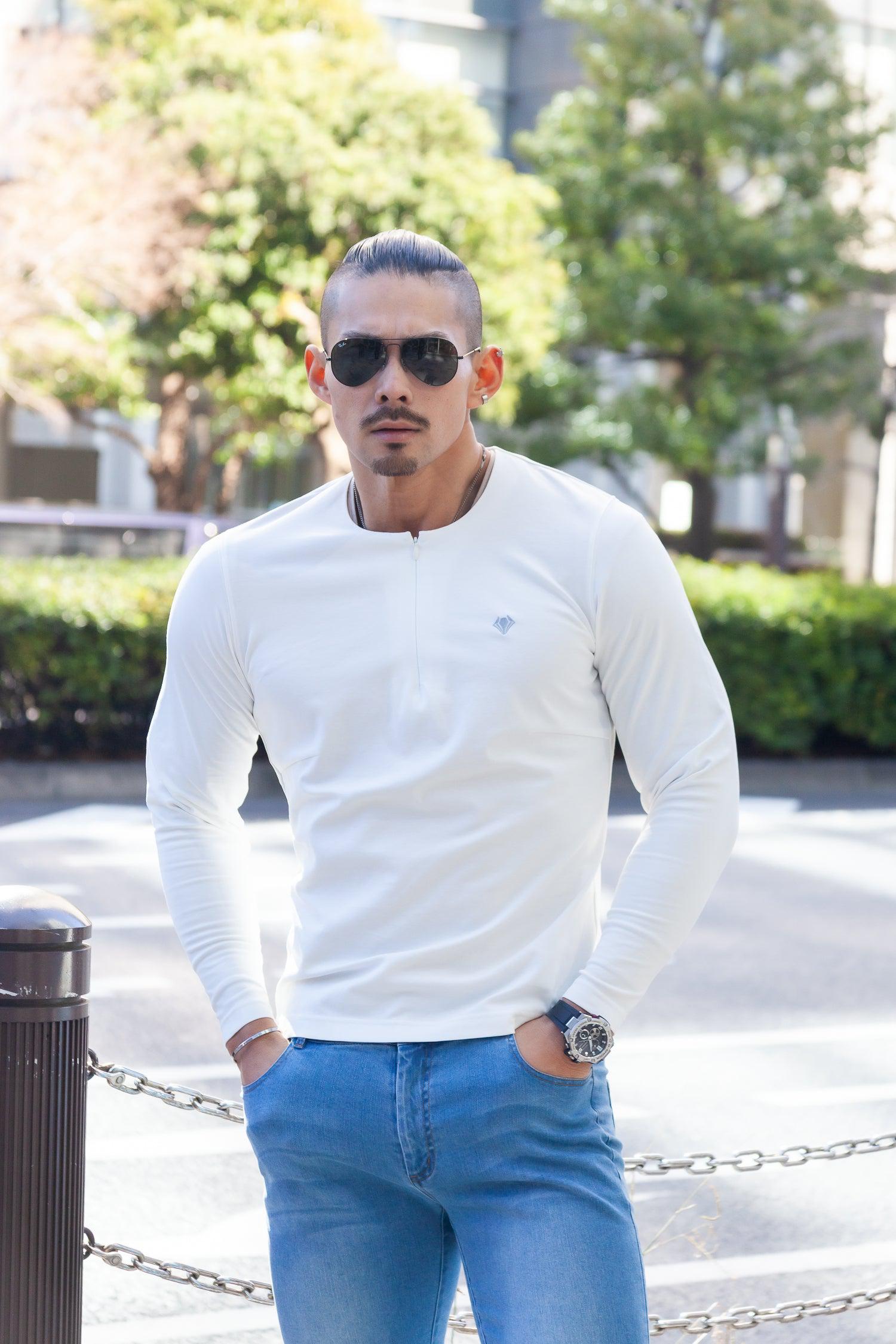 Concealed Zip Long-Sleeve Tee