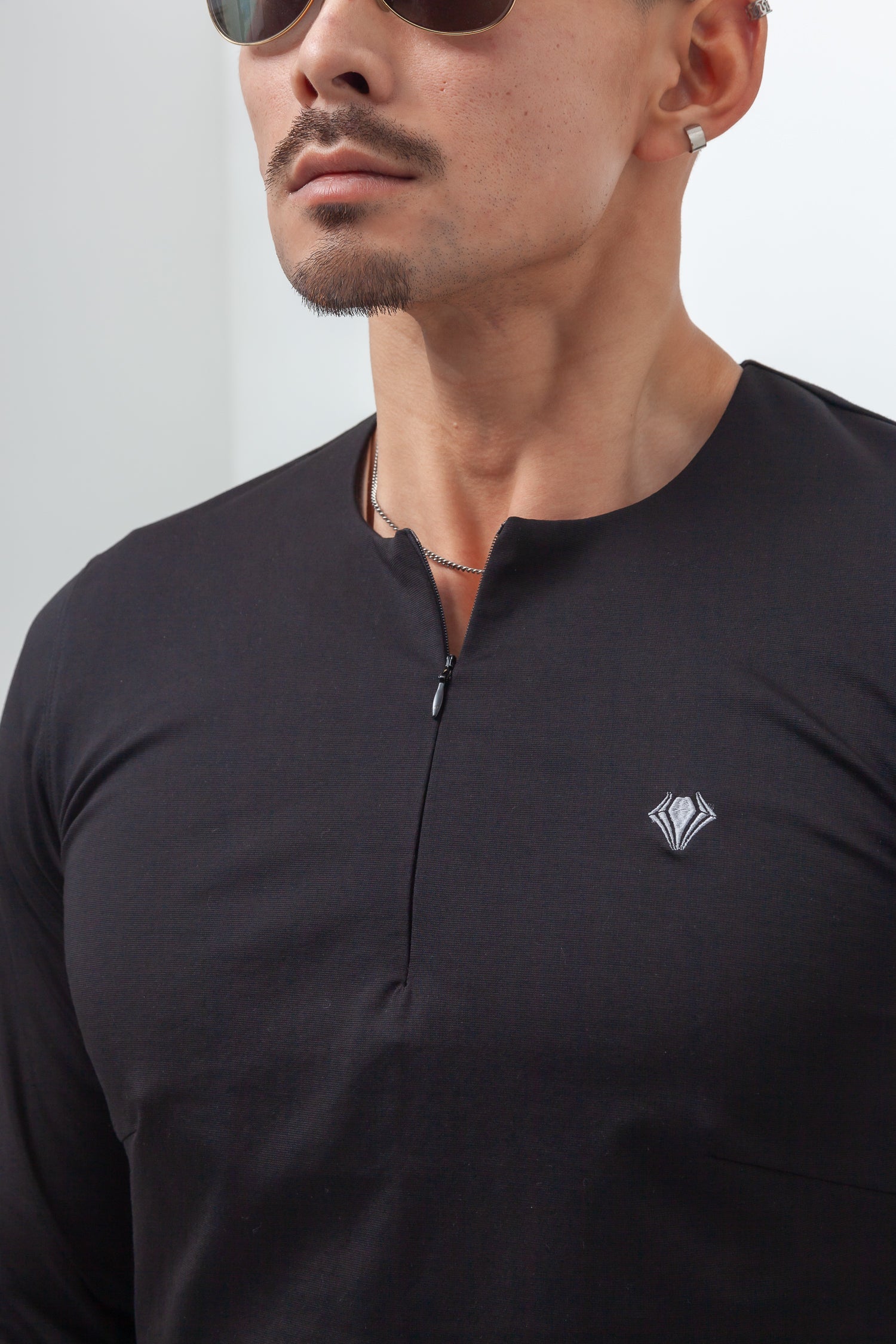 Concealed Zip Long-Sleeve Tee