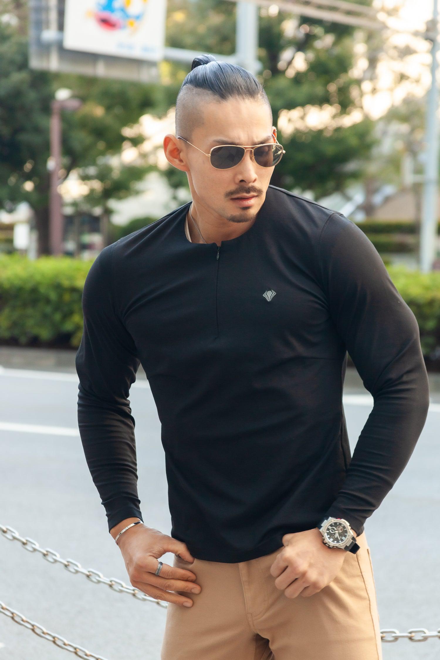 Concealed Zip Long-Sleeve Tee