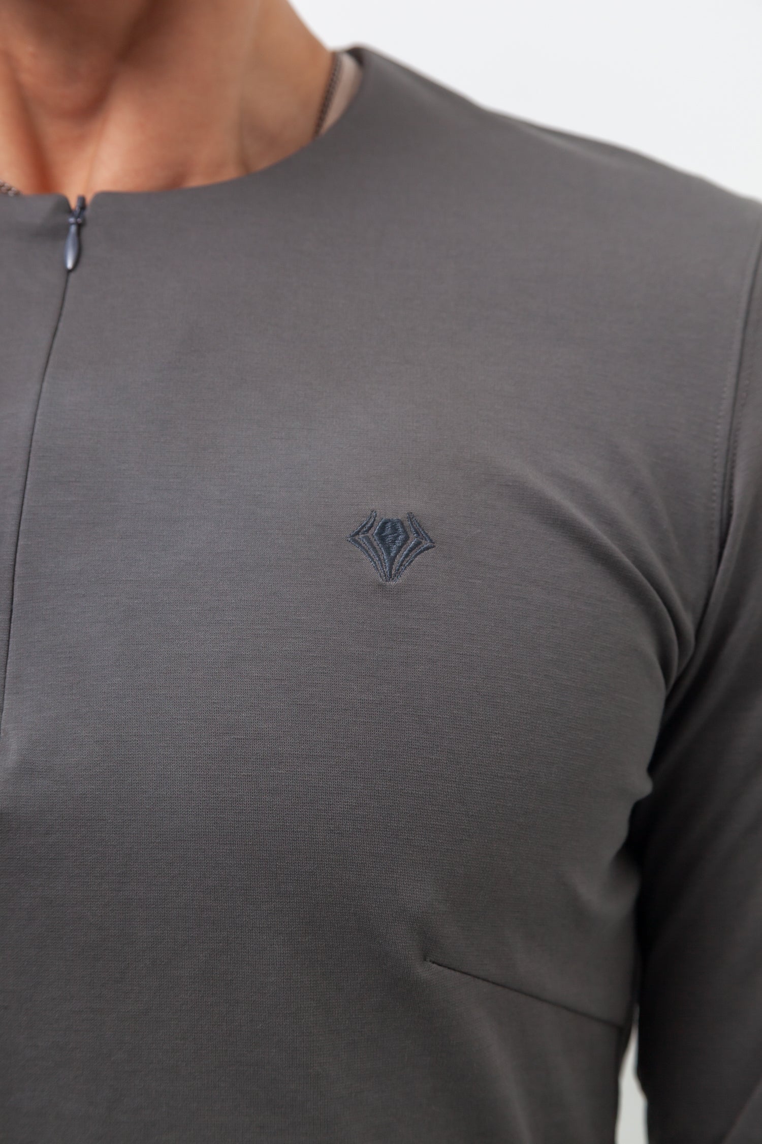 Concealed Zip Long-Sleeve Tee