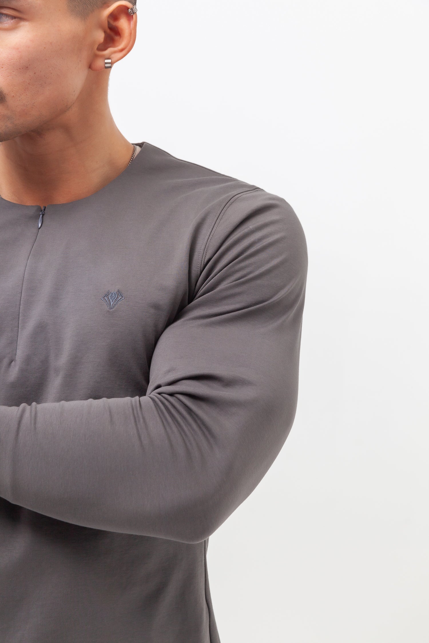 Concealed Zip Long-Sleeve Tee